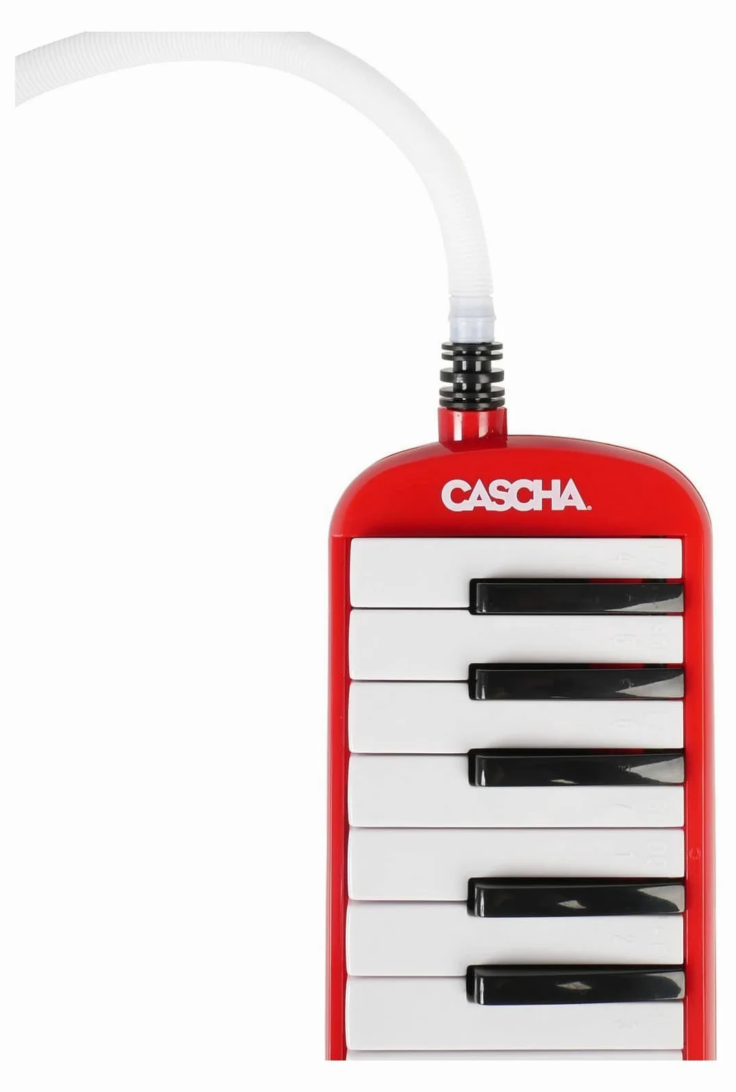 CASCHA Melodica z torbą i ustnikiem, instrument dla dzieci i początkujących, czerwony, HH 2059