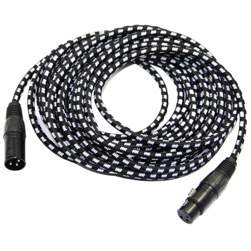Pleciony kabel XLR męski na żeński M/F 3-pinowy Ja-ck Multi-Shielding OFC, miedziany, do miksera mikrofonowego, 1 m, 2 m, 300 cm, 5 m, 10 m, 15 m, 20 m