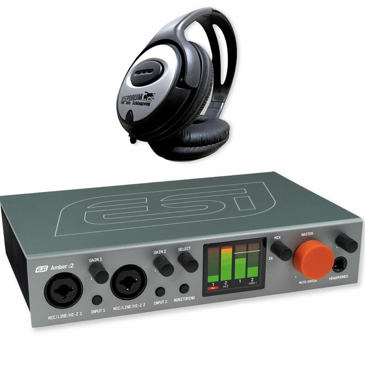 ESI Amber i2 x 2-kanałowy interfejs audio USB ze słuchawkami keepdrum