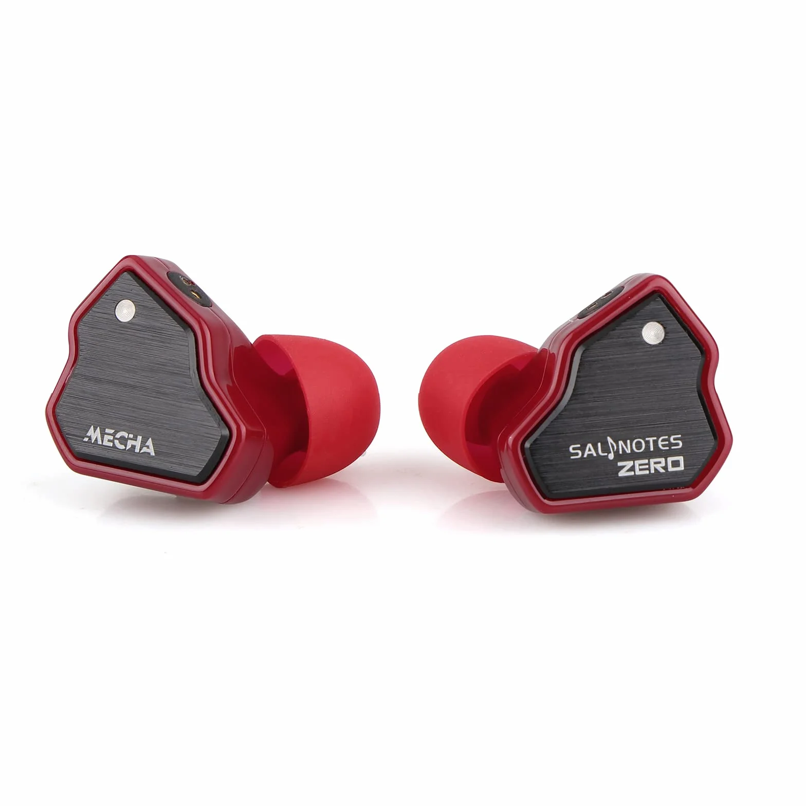 Linsoul 7Hz Salnotes Zero Słuchawki douszne Hi-Fi z dynamicznym przetwornikiem 10 mm IEM, z membraną kompozytową, płyta ze stali nierdzewnej, odłączany 2-pinowy kabel OFC, czerwone, bez mikrofonu