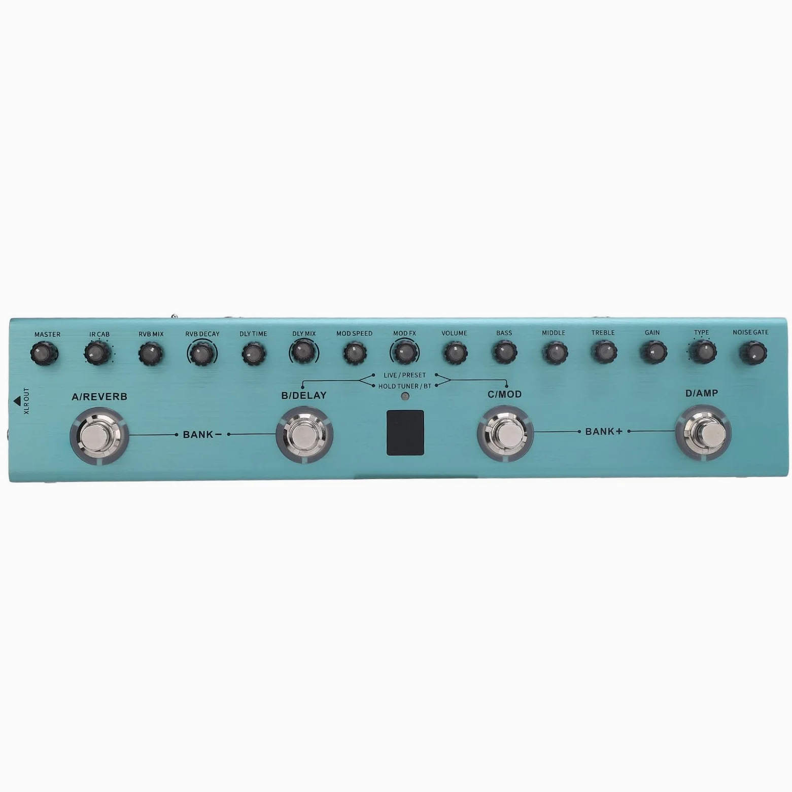 POENVFPO Digital Guitar Multi Effect Pedal z 36 Edytownymi Ustawieniami, Wzmacniacz Opóźnienia Pogłosu, Nagrywanie Smartfonów, Monitorowanie Słuchawek