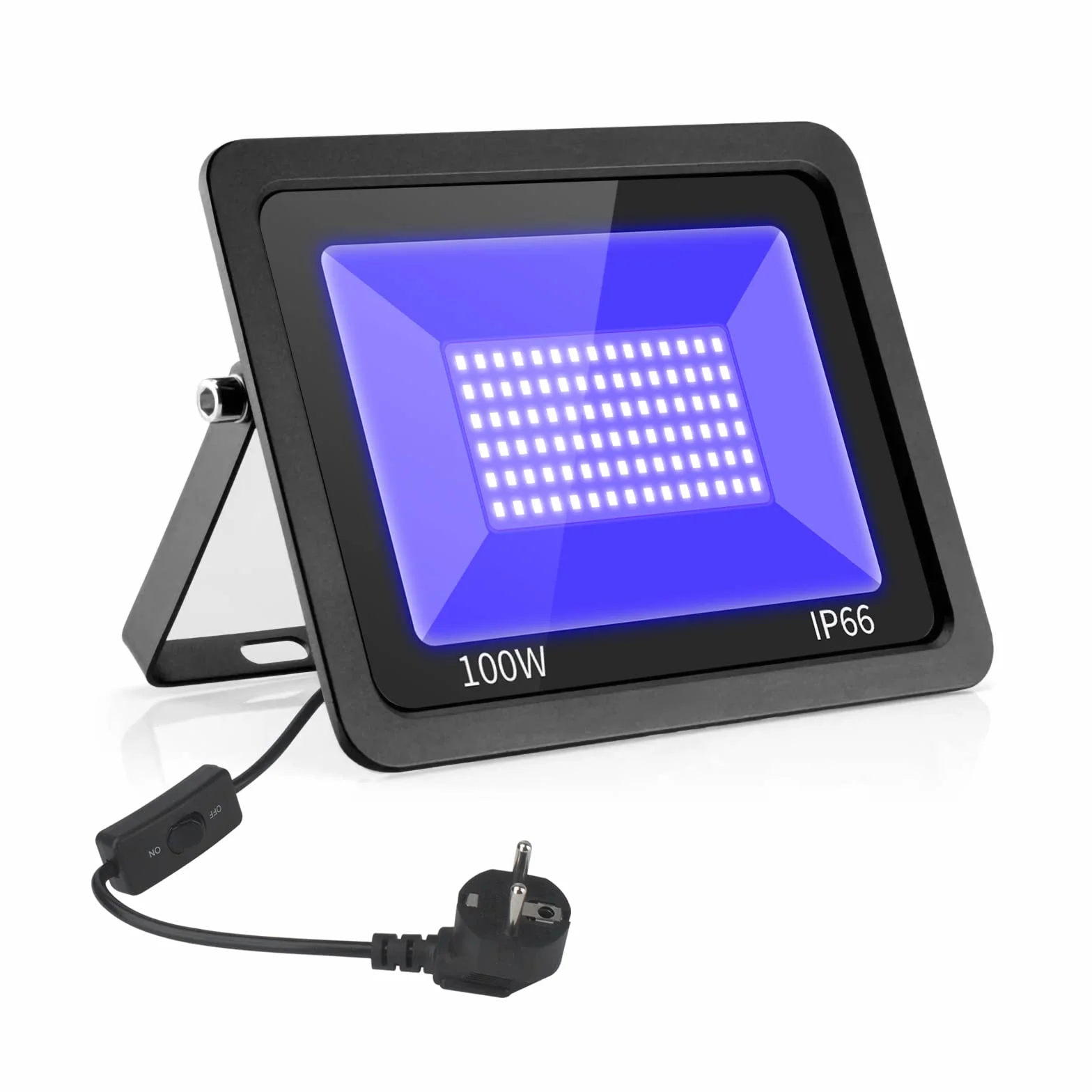 Eleganted 100W LED światło UV 365nm UV reflektor IP66 wodoodporny reflektor UV na imprezy z funkcją WŁ/WYŁ do Halloween, akwarium, koncertu, baru