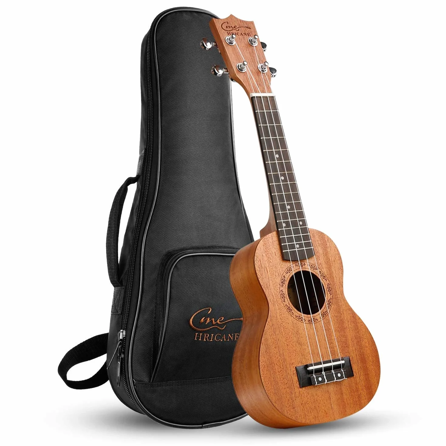 Ukulele sopranowe 21 cali, mahoniowe ukulele dla dorosłych i dzieci początkujących z torbą i linami