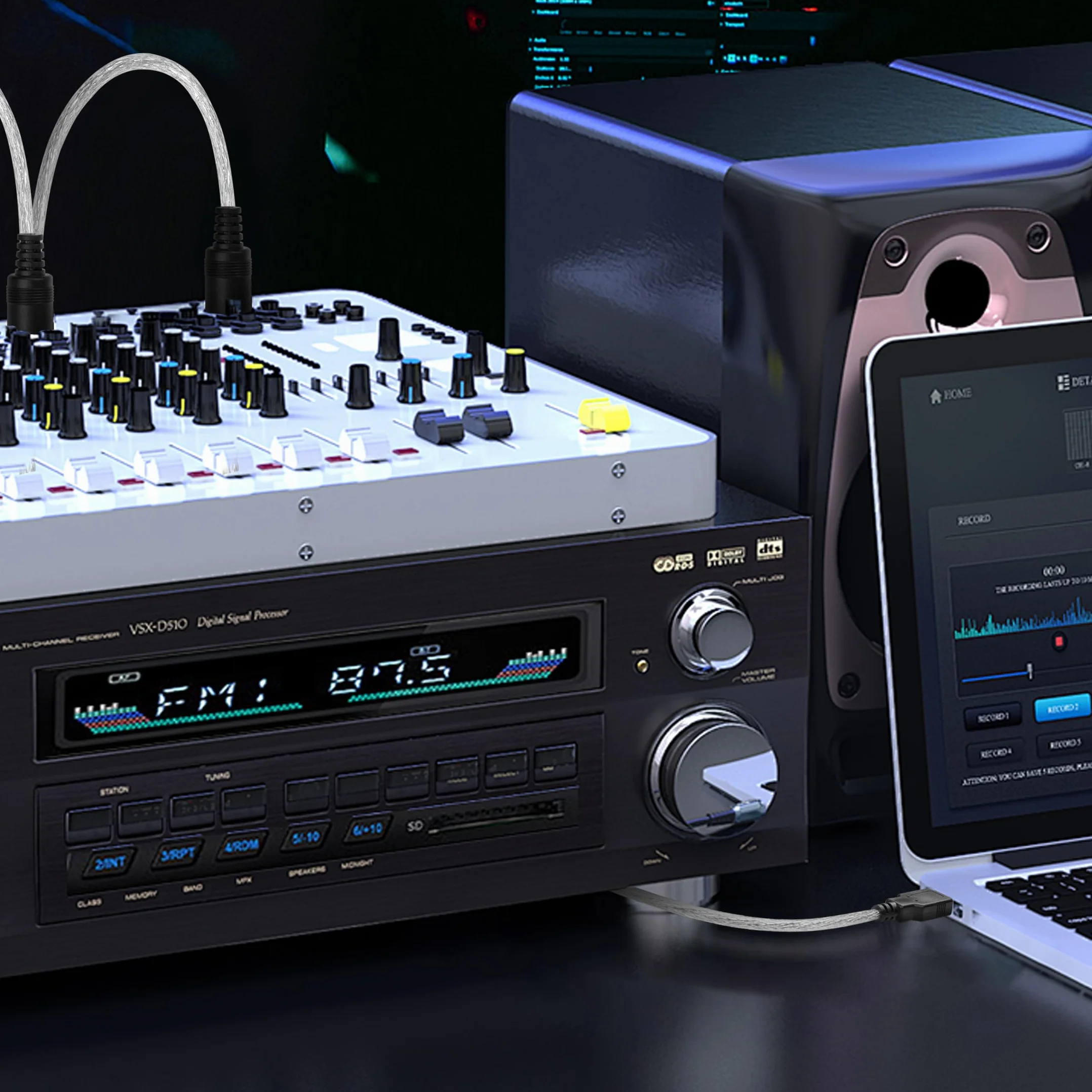 YAODHAOD Konwerter kabla USB na MIDI 2 w 1 PC do syntezatora, Music Studio Keyboard Interface wtyczka przewodowa, 5-pinowa MIDI na USB do muzyki, klawiatury, fortepianu do komputera, laptopa, obsługa