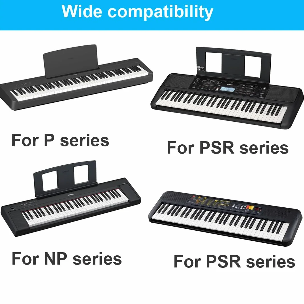 12 V adapter ładowarka zasilacz kabel do ładowania kompatybilny z Yamaha Piano Keyboard PSR-E383, PSR-F52, PSR-E473, PSR-78, P-145, P-225, NP-15, NP-35, PA-130, PA-150b, P125, EZ-220