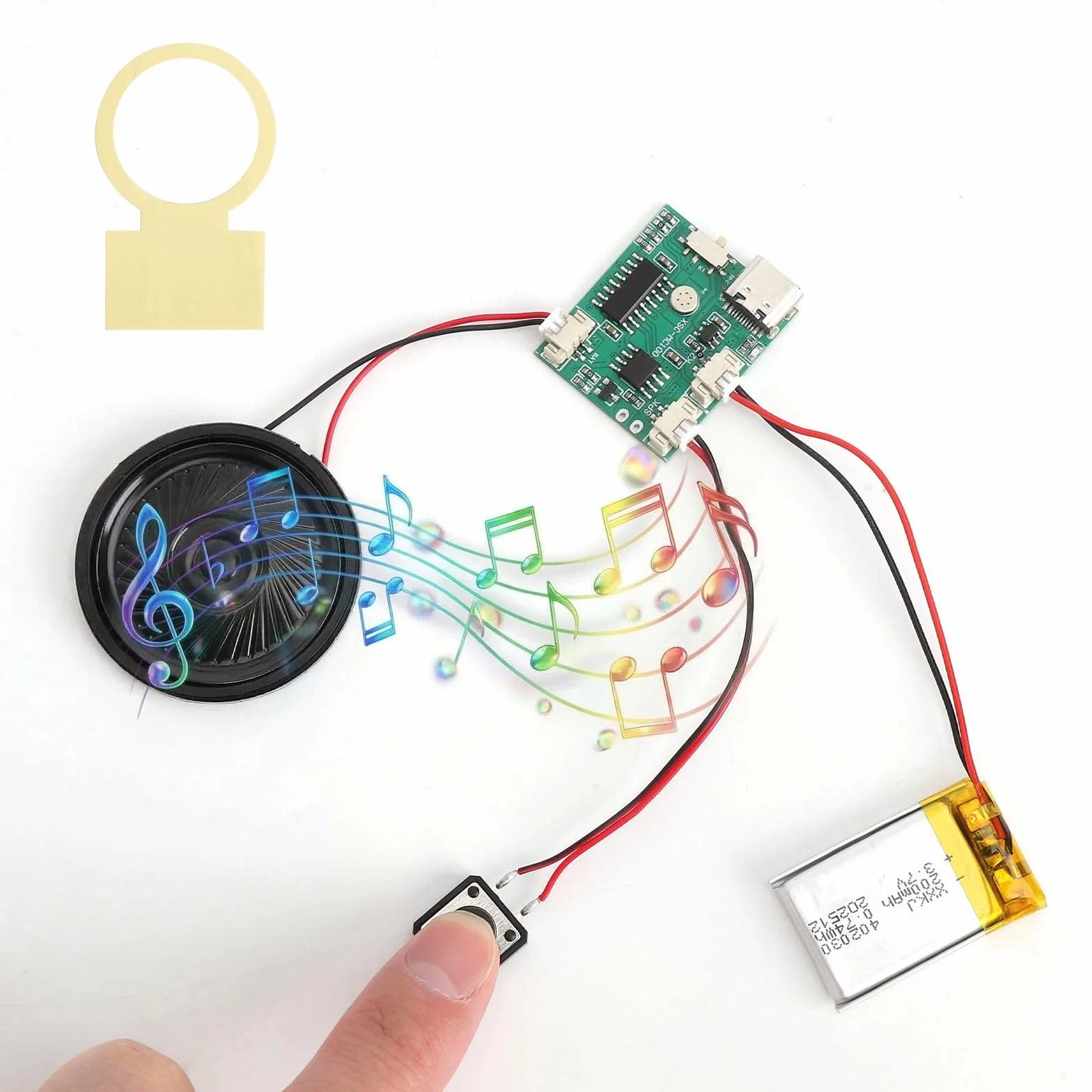 Moduł dźwiękowy MP3 - programowalny moduł audio z głośnikiem do projektów DIY - pamięć 8 MB, transmisja USB do muzyki i spersonalizowane prezenty