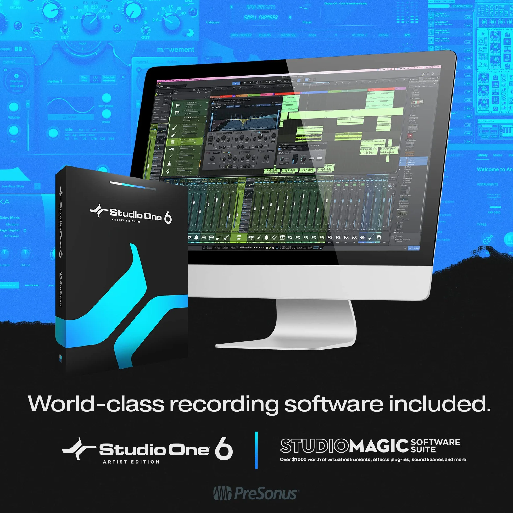 PreSonus FaderPort DAW Mix Kontroler produkcji z pakietem oprogramowania, w tym Studio One Artist, Ableton Live Lite DAW i nie tylko do nagrywania, przesyłania strumieniowego i podcastów
