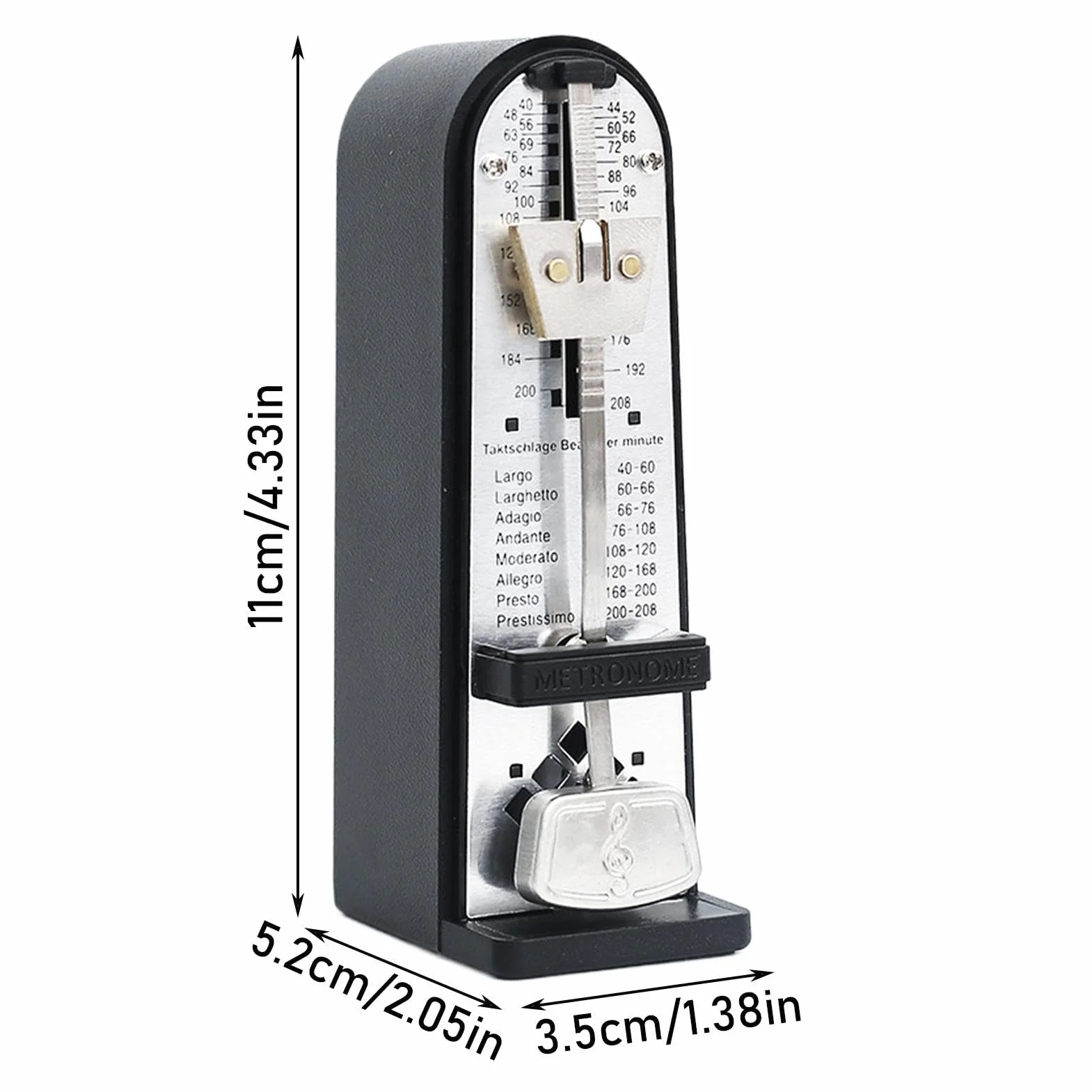 Piano Mechanical Metronome, Loud Tone Metronome, Classic Shape, Musical Instruments, Precision Timing, 2.05x1.38x4.33 Inches, Practicing Performing Musical Instrument for Men Women