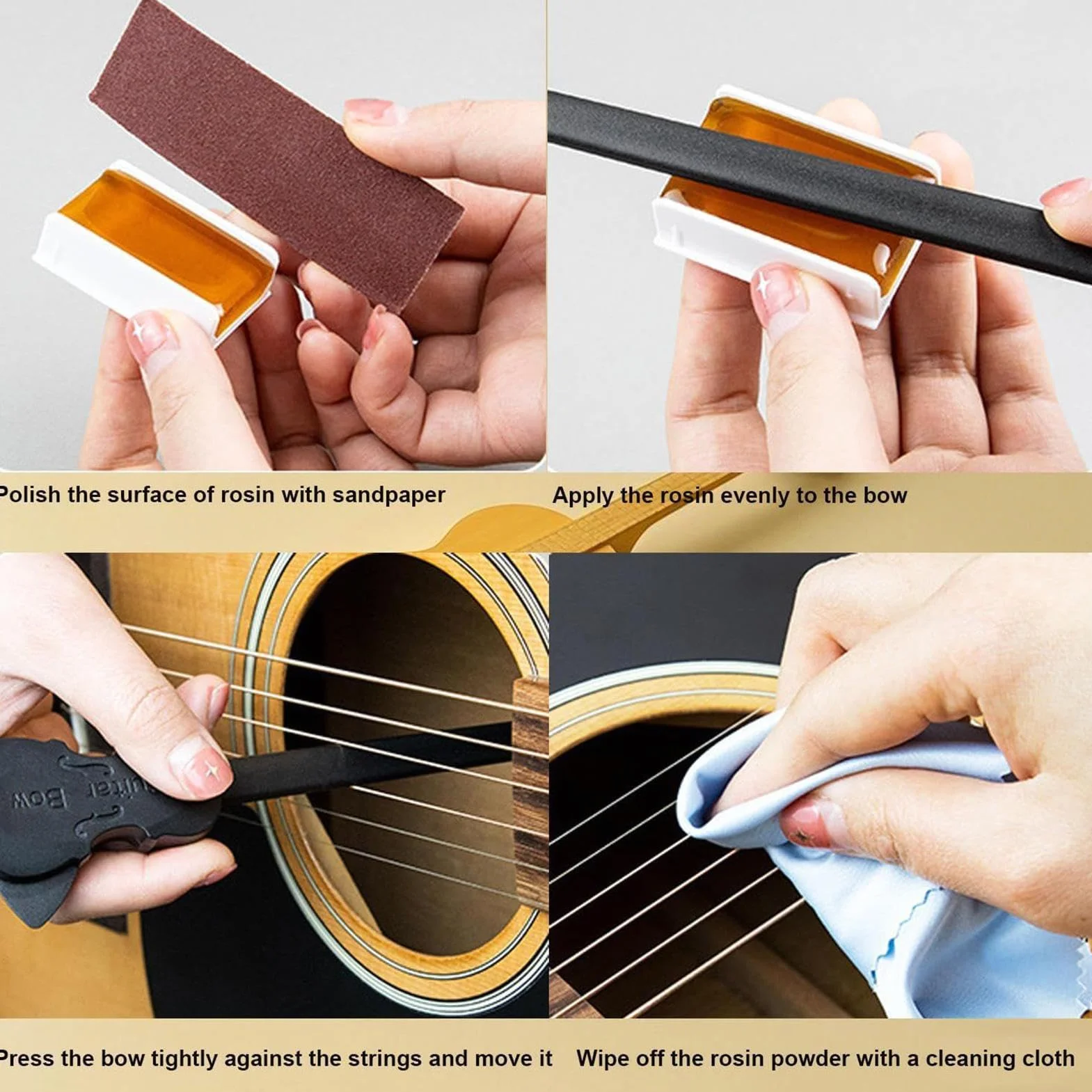 Guitar Bow, Pick Bow Acoustic, 7,67 x 1,85 Różowy Sandpaper Cloth, przenośne narzędzie wydajności dla entuzjastów muzyki Początkujący Profesjonaliści Gracze Ćwiczenia Sesje