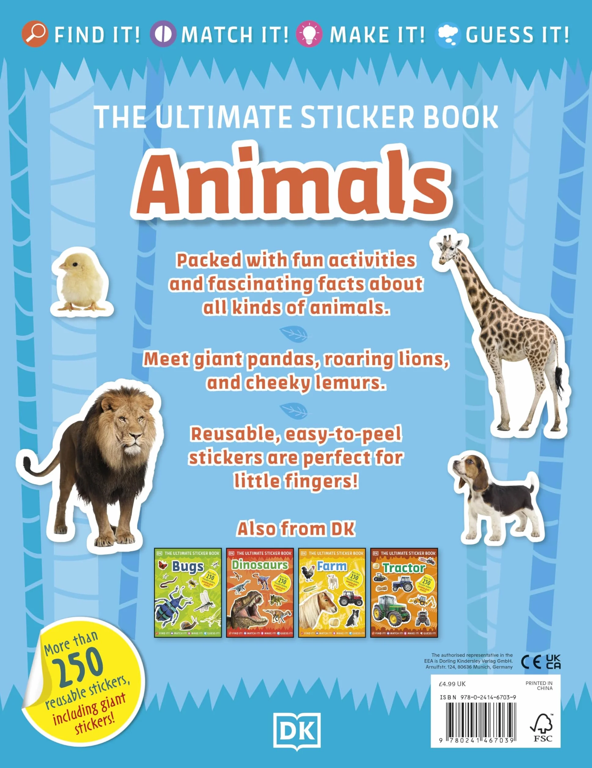 Ultimate Sticker Book Animals: More than 250 Reusable Stickers