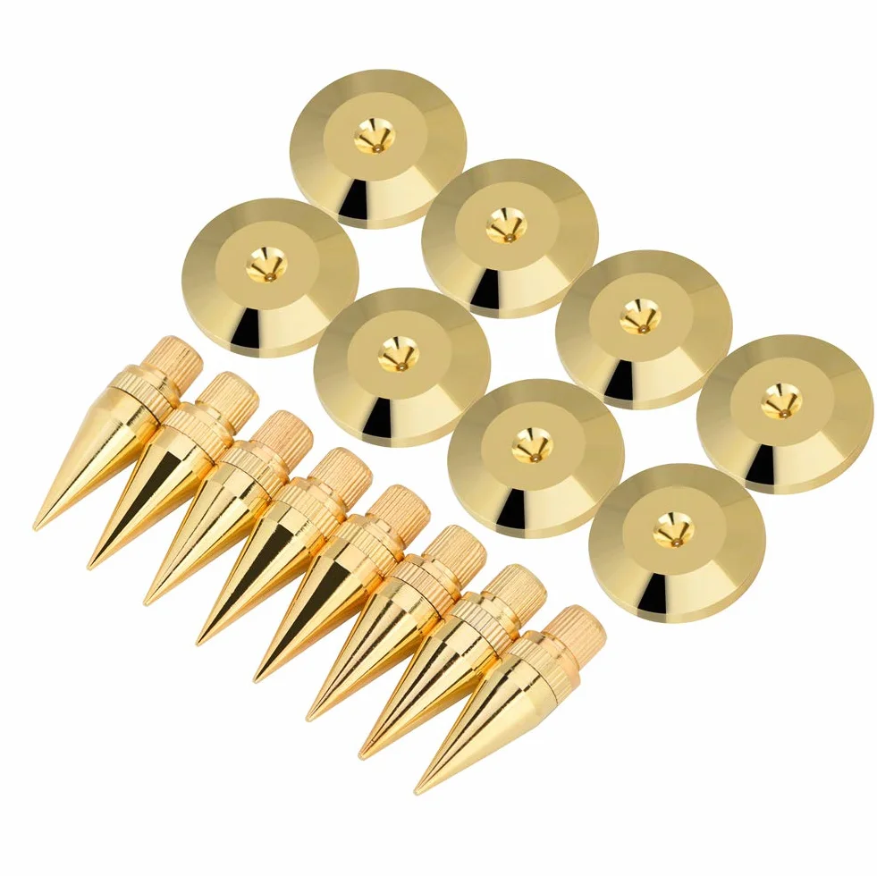 Nóżki głośnika - 8 par 6 x 36MM Miedziany wspornik izolacyjny z końcówką + podkładka do wzmacniacza, odtwarzacz CD DVD, nagrywarka platynowa, podwozie, Domyślne, Klasyczna