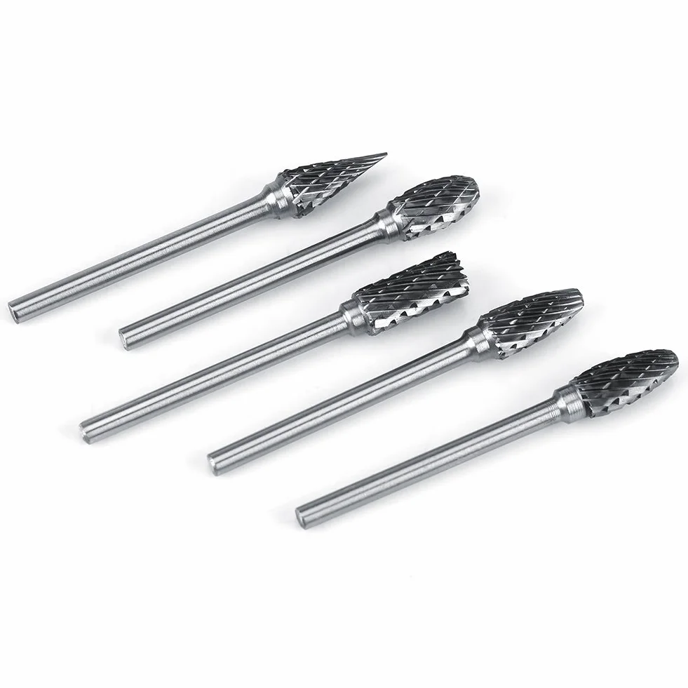 10pcs Obrotowy Wiertła Frezy Ze Stali Wolframu Węglika 6 Mm Średnica Głowy Do Diy Stolarki Rzeźba Grawerowanie Wiercenia (Double Cut)