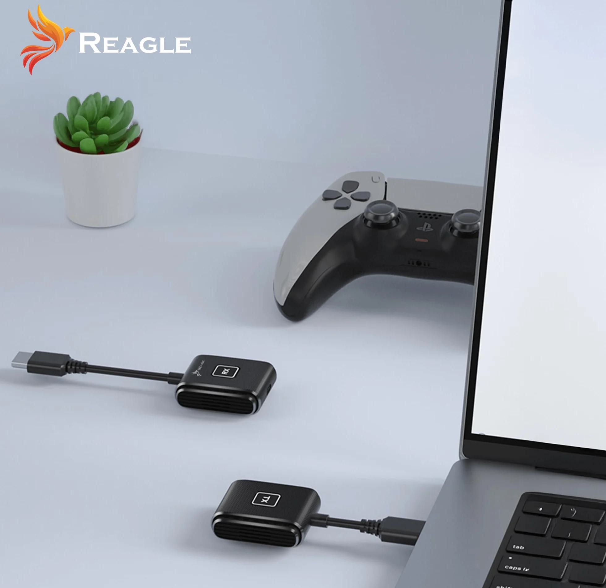 Reagle Bezprzewodowy transmiter i odbiornik HDMI Full HD 1080p 60Hz, zasięg 50 m, Plug & Play HDMI bezprzewodowy adapter do telewizora, projektora, laptopa, komputera, nie wymaga Wi-Fi
