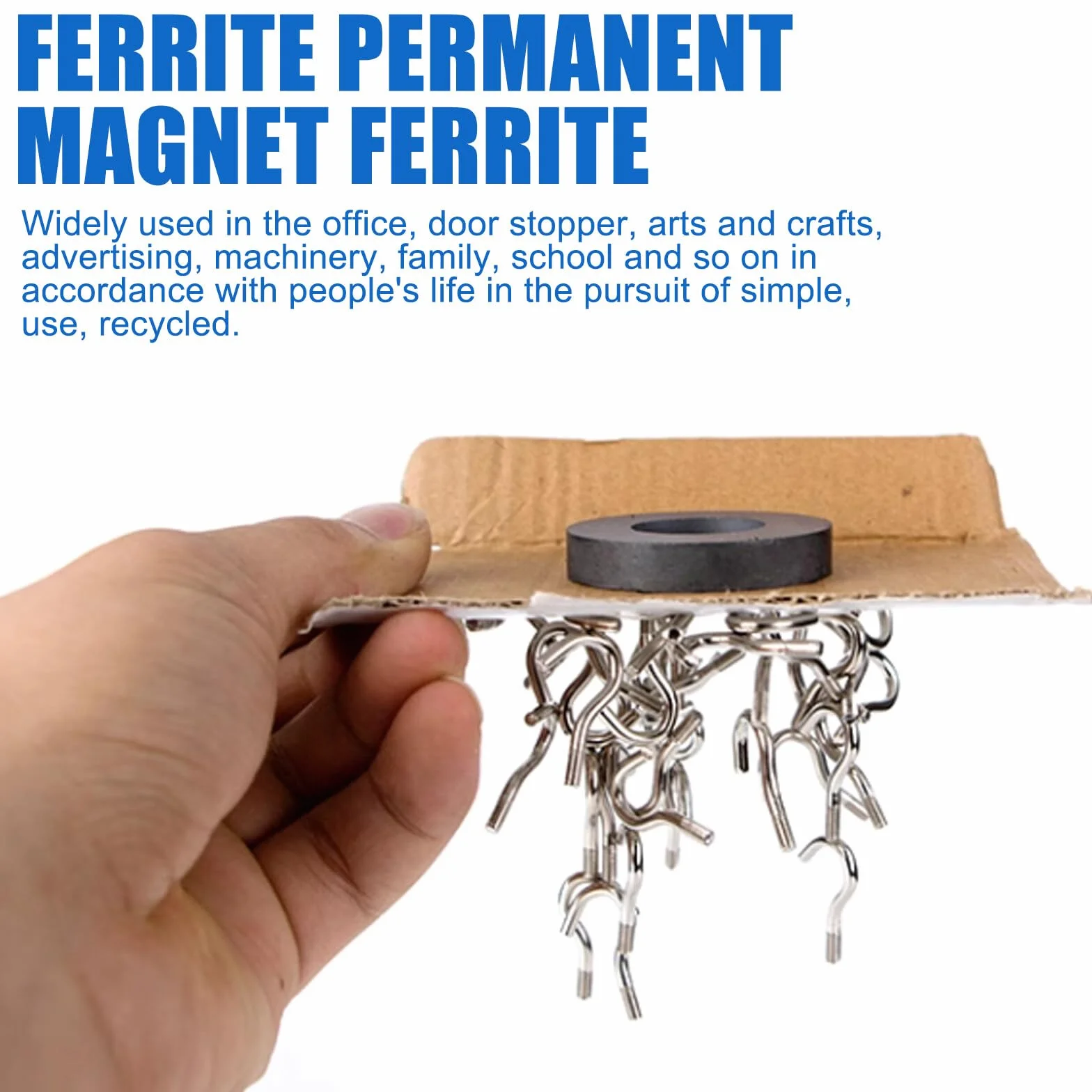 Magnesy pierścieniowe Ø 17,5 mm x 7,5 mm x 3 mm, ferrytowe z otworem, pierścień magnetyczny, trwały, z otworem do przemysłu, majsterkowania, projektów naukowych