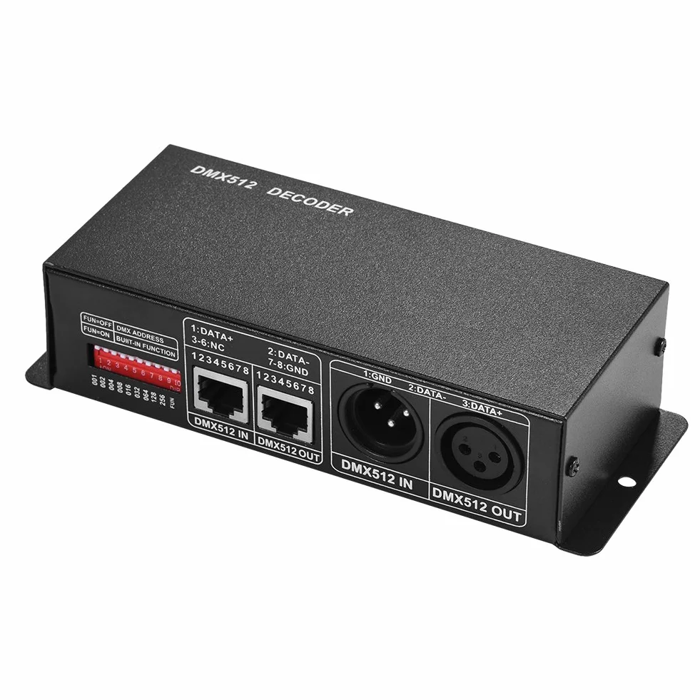 Sterownik DMX 3-kanałowy LED 5 V ~ 24 V DC cyfrowy wyświetlacz dekoder sterownik ściemniania DMX 512 4A 3-kanałowy moduł dekodera Sterownik do lamp scenicznych LED RGB