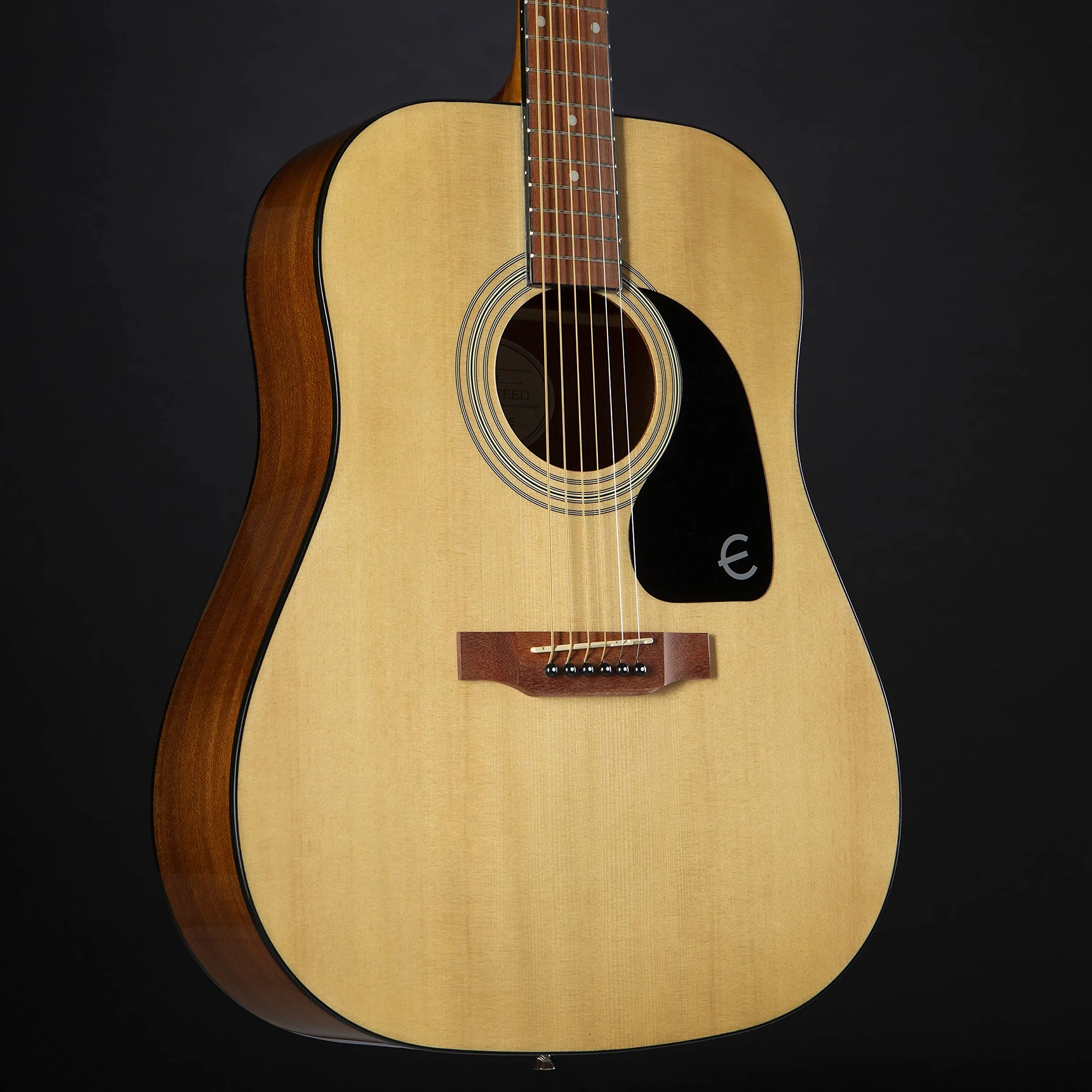 Epiphone DR-100 Dreadnaught gitara akustyczna, naturalne wykończenie, korpus mahoniowy, wybierz świerk, podstrunnica palisandrowa, skala 25,5