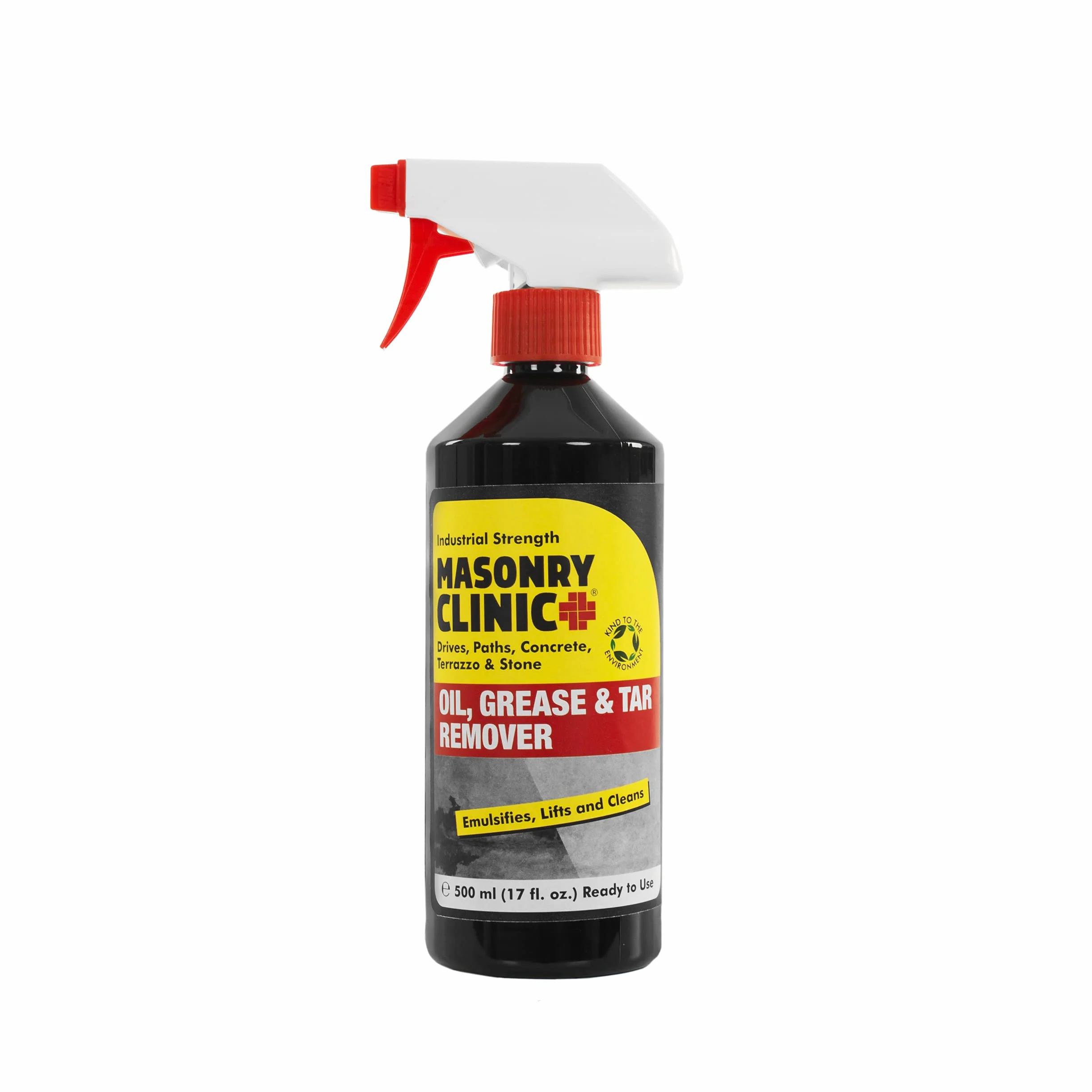 500 ml przemysłowy środek do usuwania oleju, tłuszczu i smoły firmy Masonry Clinic - Usuwa olej, tłuszcz, smołę, brud i olej napędowy, do stosowania na podjazdach, ścieżkach, betonie, terrazzo i podłogach kamiennych - wyprodukowano w Wielkiej Brytanii