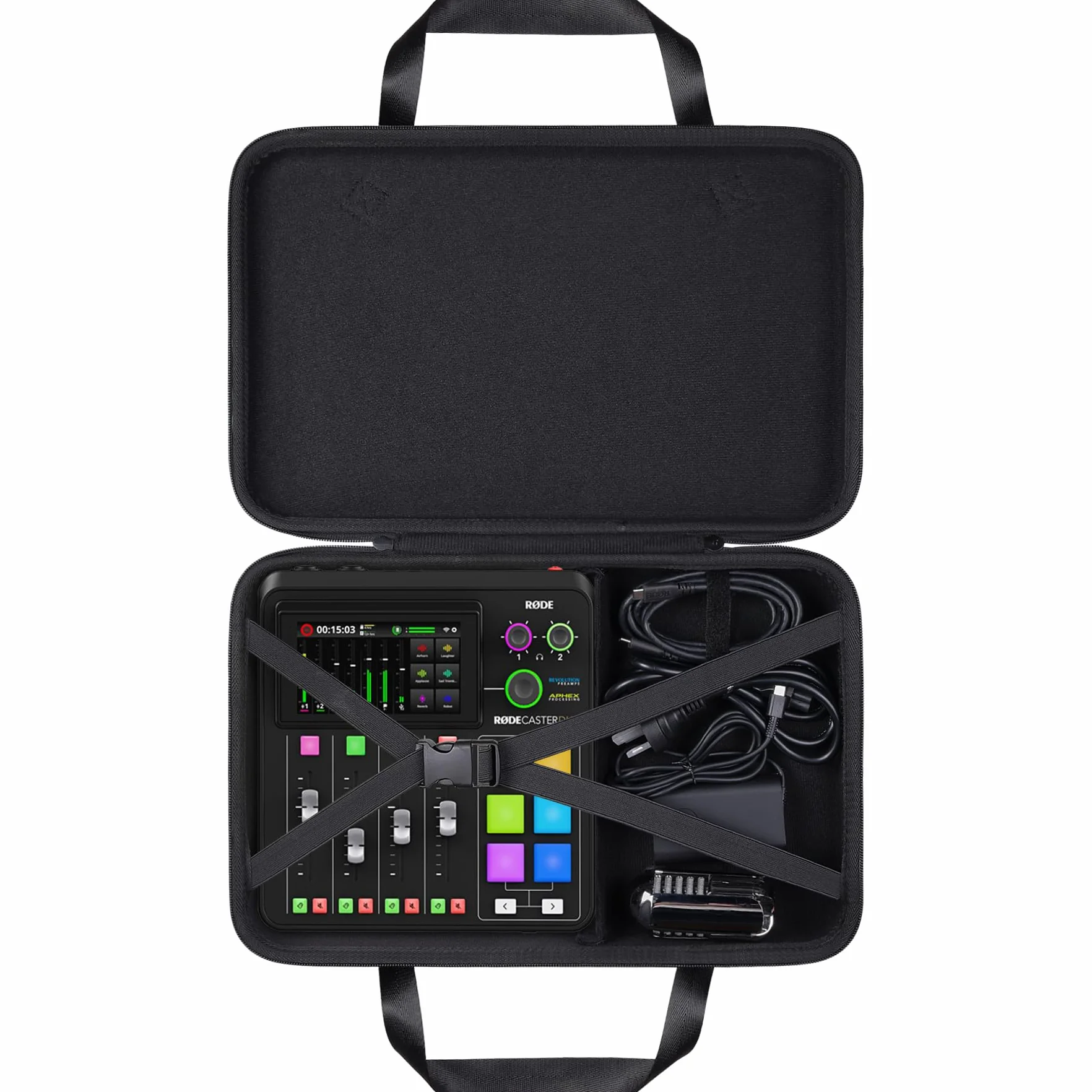 Khanka Twardy futerał do przenoszenia kompatybilny z RØDECaster Pro II, Czarny