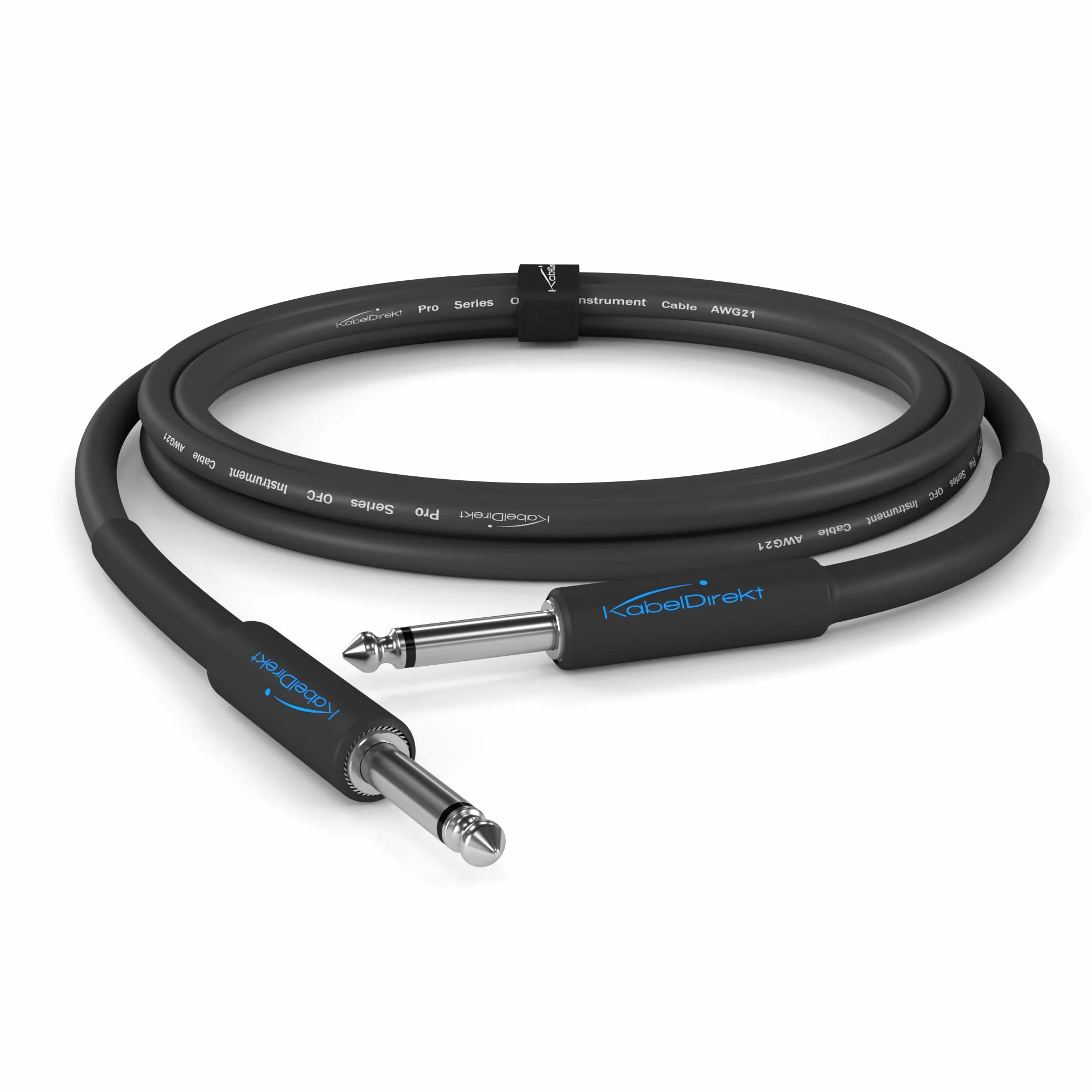 KabelDirekt – Mono przewód instrumentalny/do gitary, 6,3 mm – 5m (przewód audio służący do podłączania gitary elektrycznej czy basowej albo keyboardu do wzmacniacza) – PRO Series