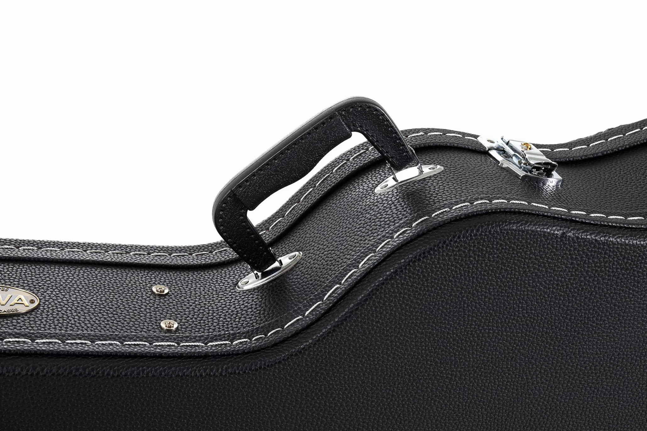 GEWA futerał na gitarę ES335 Semi Akustyczny Flat Top Economy - rdzeń drewniany - płaski wieko - matowa czarna powłoka ze skóry syntetycznej - chromowane zamki
