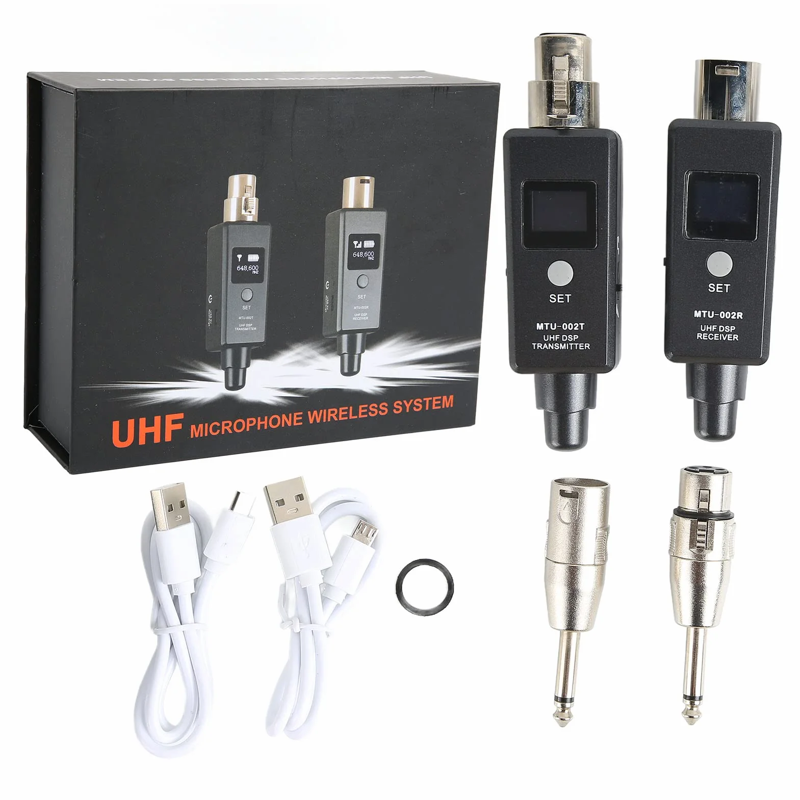 Bezprzewodowy System Mikrofonowy XLR Nadajnik Odbiornik Wbudowany Akumulator