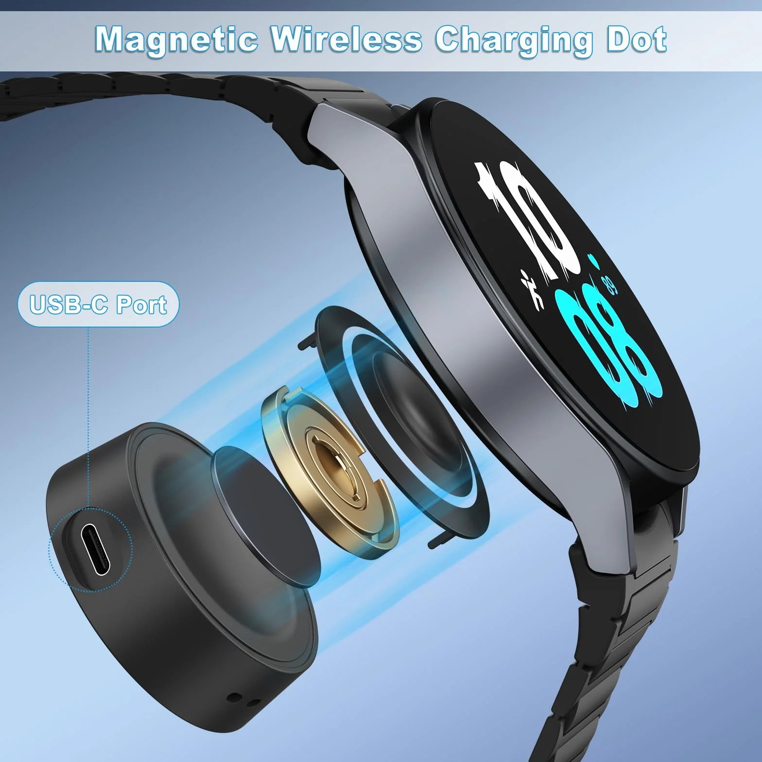 Oumida Kabel do Ładowania Samsung Galaxy Watch 4/4 Classic/3/Active 2/Active, Ładowarka USB dla Galaxy 7/6/6 Classic/5 Pro/5 (bez kabla) (czarny)
