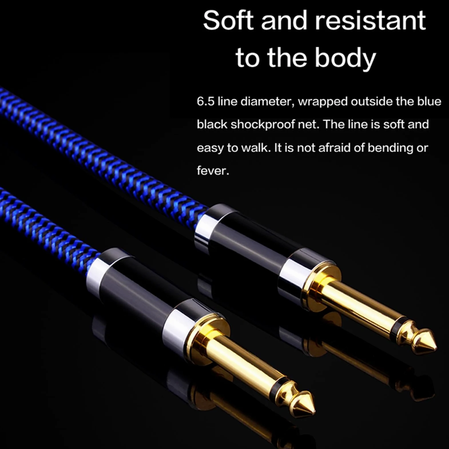 kabel audio do gitary Kabel Gitarowy 6.5 Jack 6.5mm Do 6.5mm Kabel Audio Do Gitary Basowej Wzmacniacz Klawiatury Mikser Kabel 6.35mm (Color : 3m)