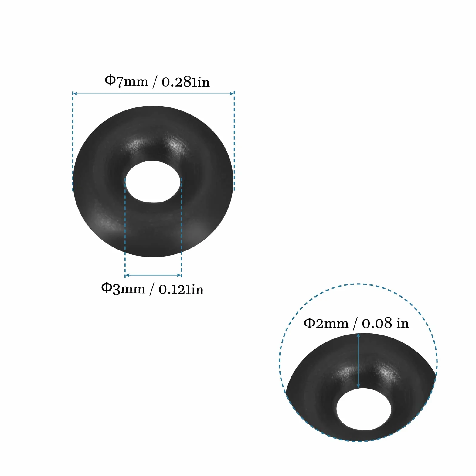 QUARKZMAN 50 sztuk pierścieni nitrylowych o-ringi uszczelnienie guma nitrylowa 7 mm x 3 mm x 2 mm do kranu hydraulicznego uszczelnienia połączeń, czarne