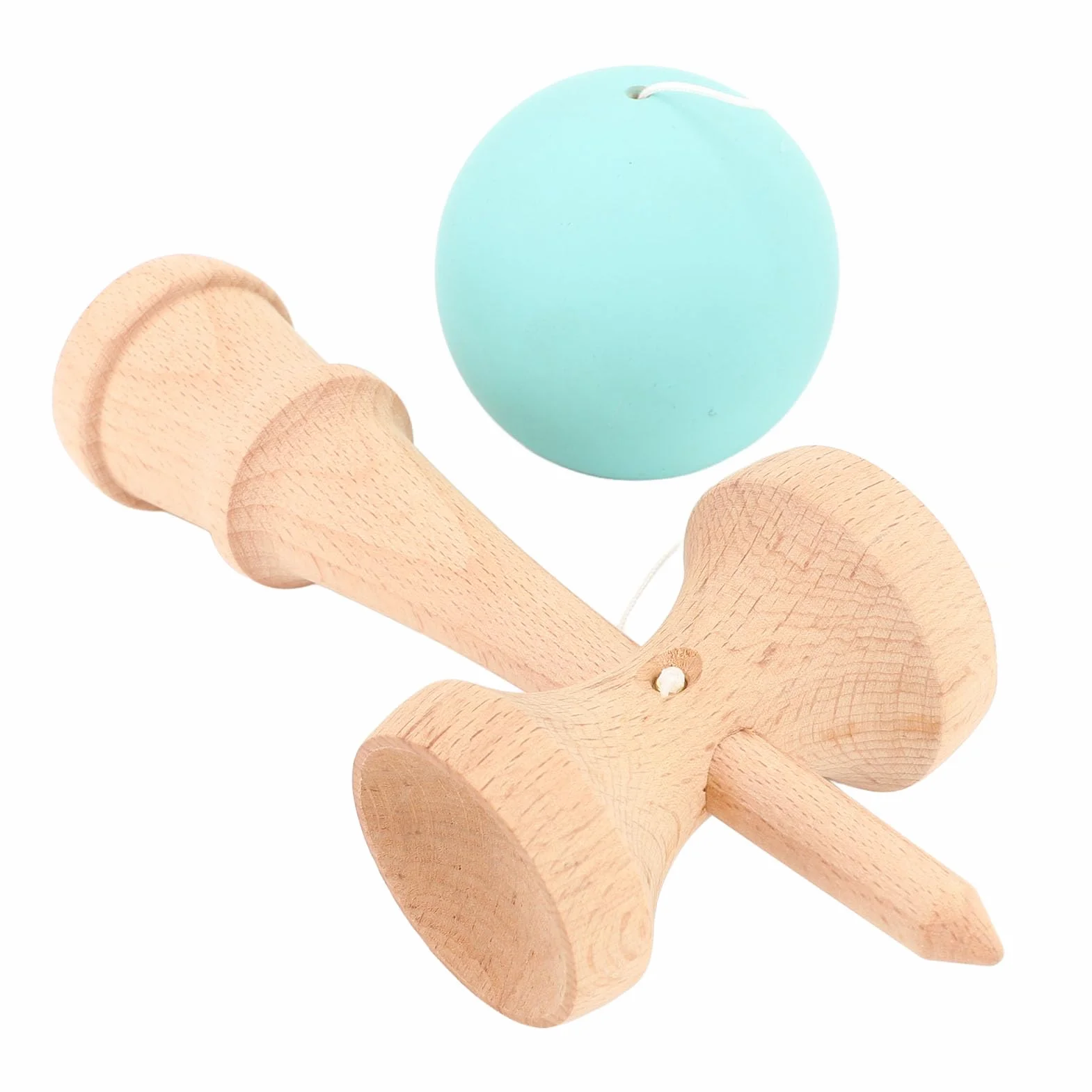Kendama Toy, Wooden Catch Ball, Portable, Poprawia koordynację Oka Dłoni, ze Sznurkiem, do Wewnątrz i na Zewnątrz (PURPLE) (GREEN)