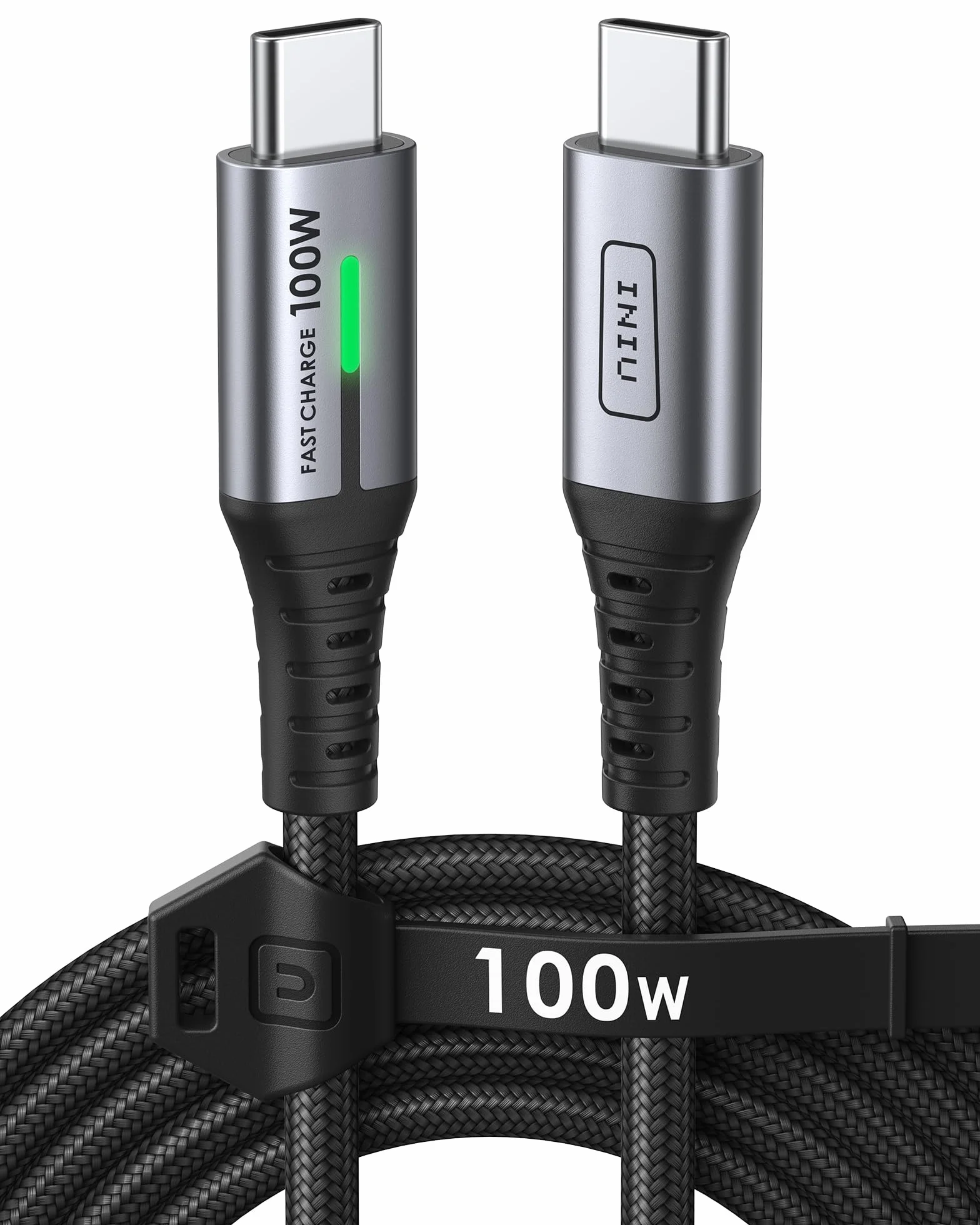 INIU Kabel USB C na USB C [2M/100W], PD 5A & QC 4.0 Typu C Szybkie Ładowanie, Nylonowy Pleciony Kabel do Ładowania USB-C do iPhone 17 16 15 Pro Max Samsung Galaxy S24 S23 iPad MacBook Google Piexel