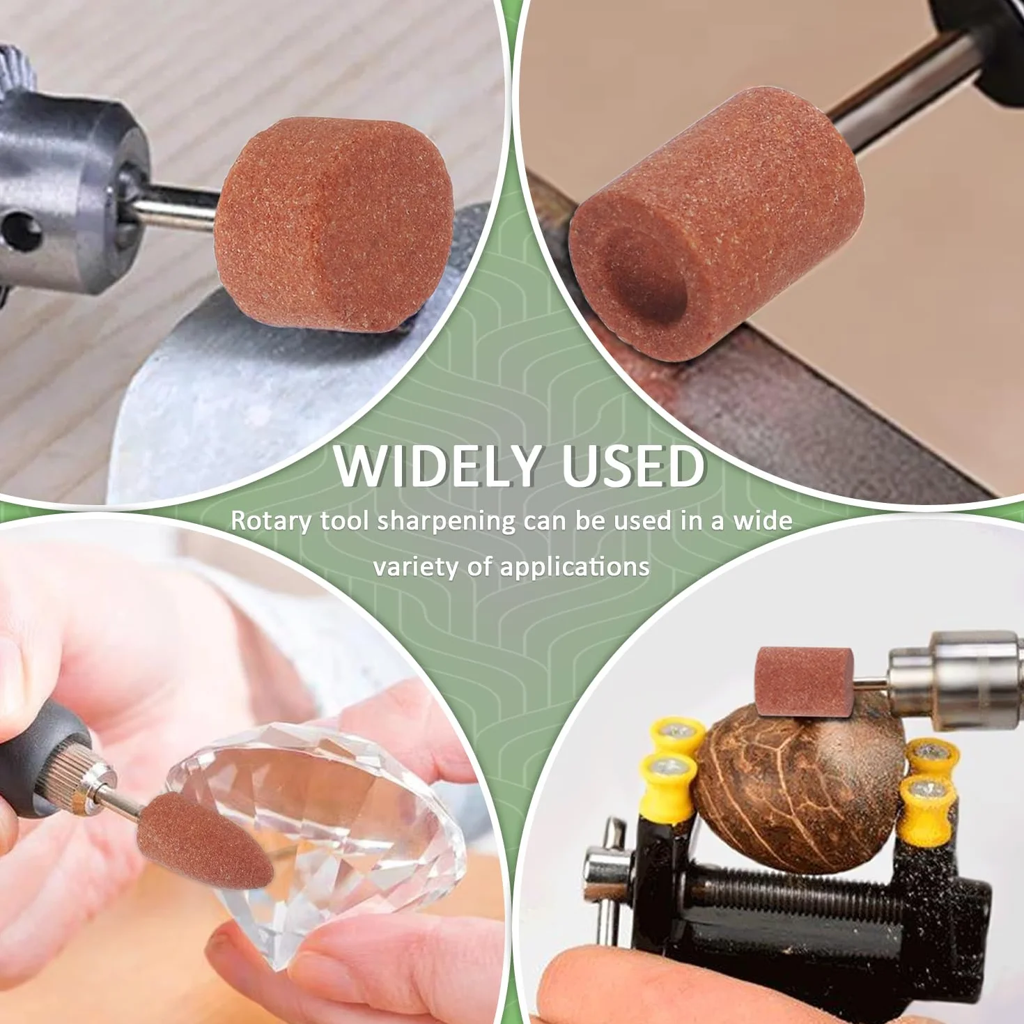 Dłuto szlifierskie do Dremel Rotary Tool kamień szlifierski wiertło szlifierskie z trzonkiem 1/8" do szlifowania, polerowania, usuwania zadziorów metal żelazny (opakowanie 45 szt.)