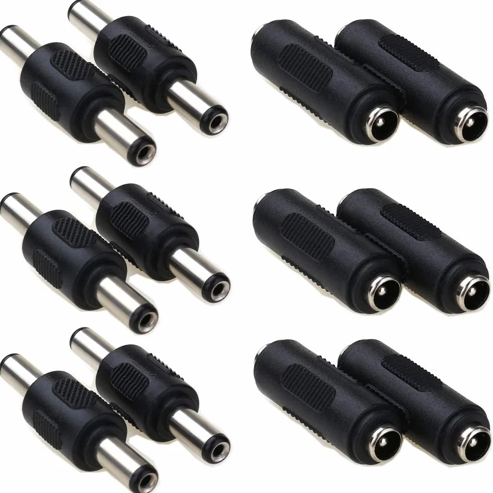RUNCCI-YUN 12 sztuk 5,5 x 2,1 mm zasilacz prądu stałego, męski na męski adapter DC,żeński na żeński adapter DC