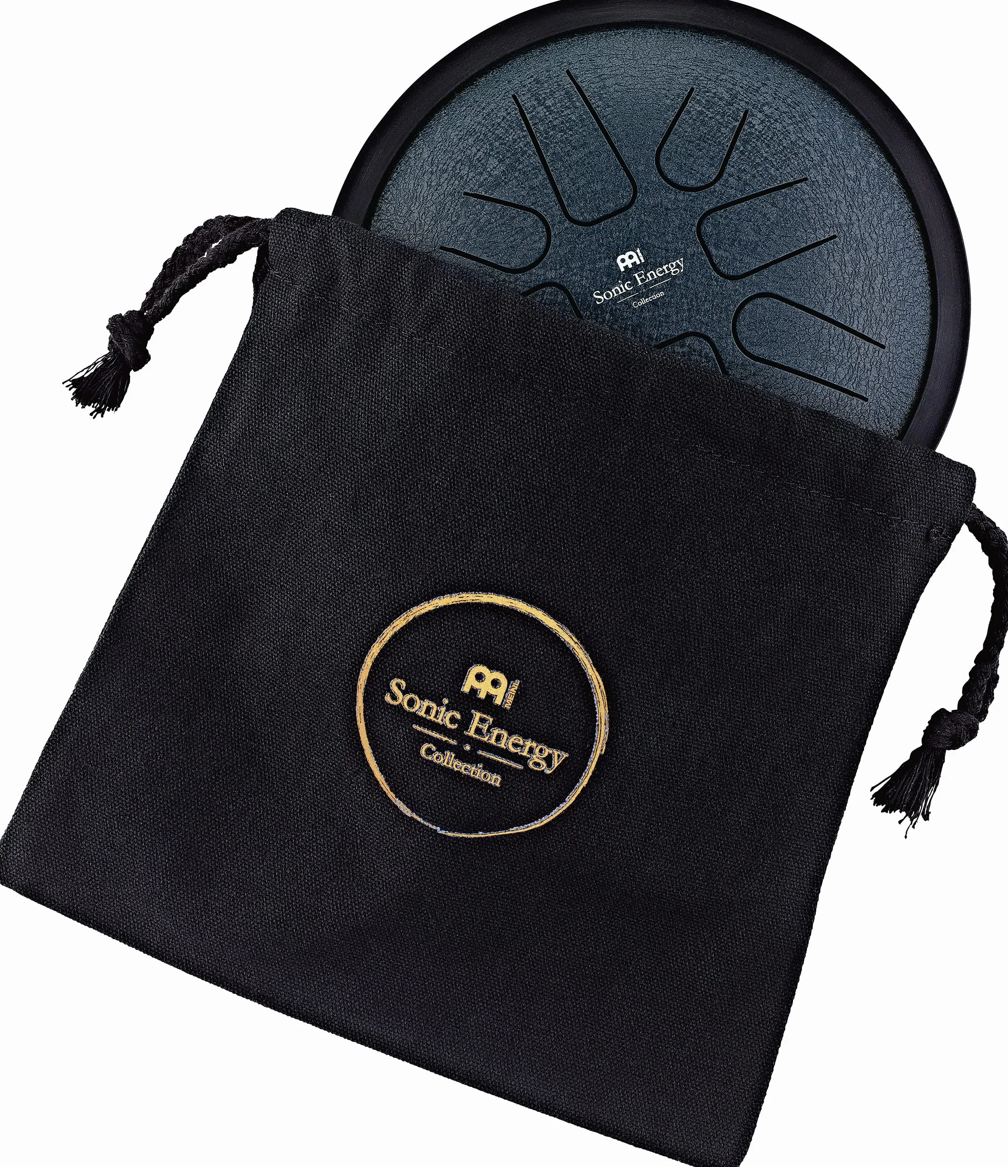 Sonic Energy Steel Tongue Drum – Mały 7-calowy Bęben w Tonacji G-moll – Instrument ze Stali Nierdzewnej do Medytacji, Jogi, Dla Dzieci – w Zestawie z Pałeczkami i Woreczkiem (SSTD2NB)