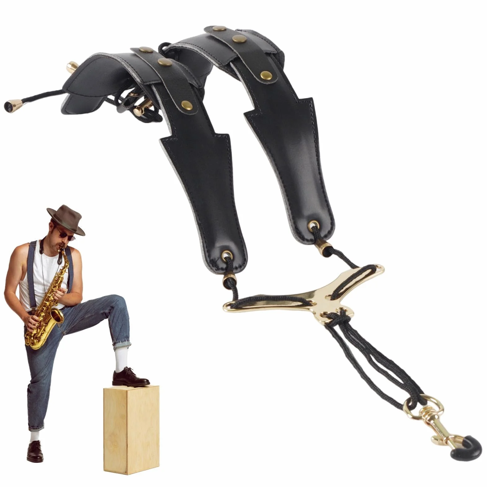 Profesjonalny pasek saksofonowy, ergonomiczny pasek na szyję, oddychający pasek na szyję, lekki pasek saksofonowy, wsparcie szyi saksofon, pasek premium Saxophone Strap, wszechstronny pasek na szyję,