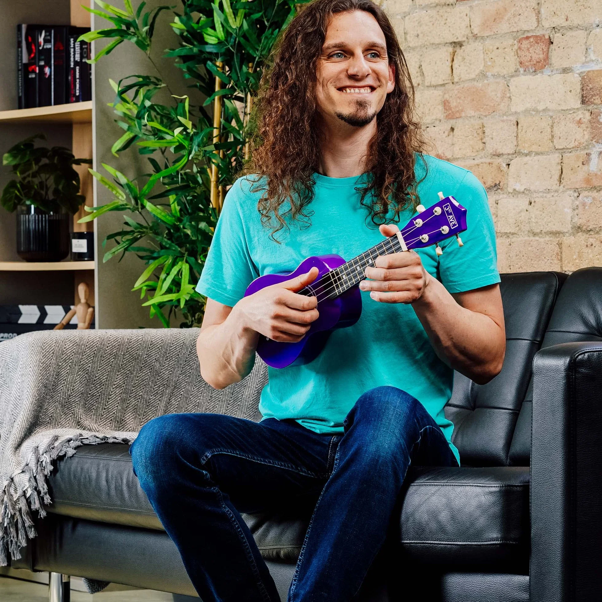 3rd Avenue Ukulele Soprano dla początkujących, 21 cali – w kolorze fioletowym – BEZPŁATNY pokrowiec na ukulele