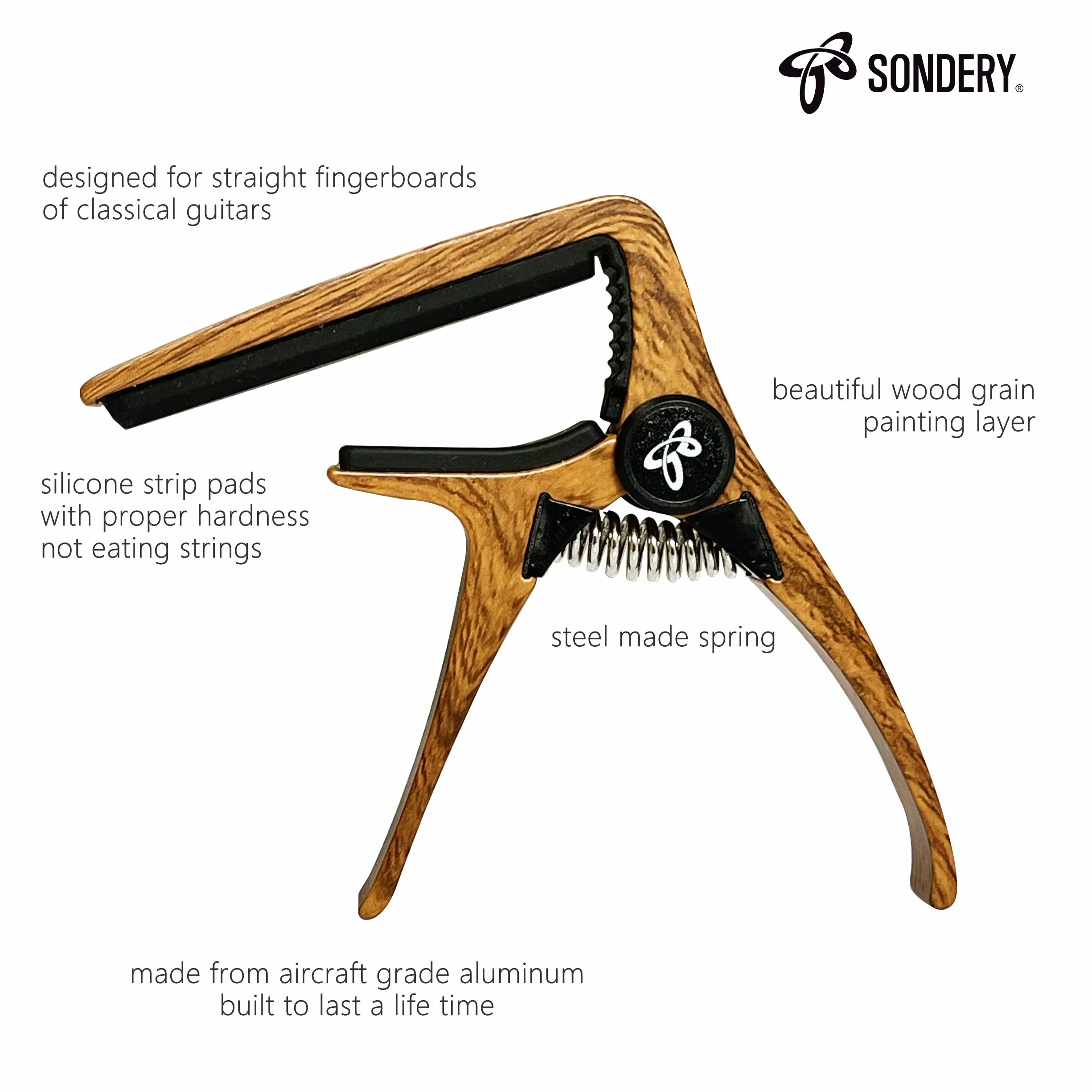 Kapodaster do gitary klasycznej, klasycznej, nylonowej struny, kapodaster, gitara koncertowa Capo