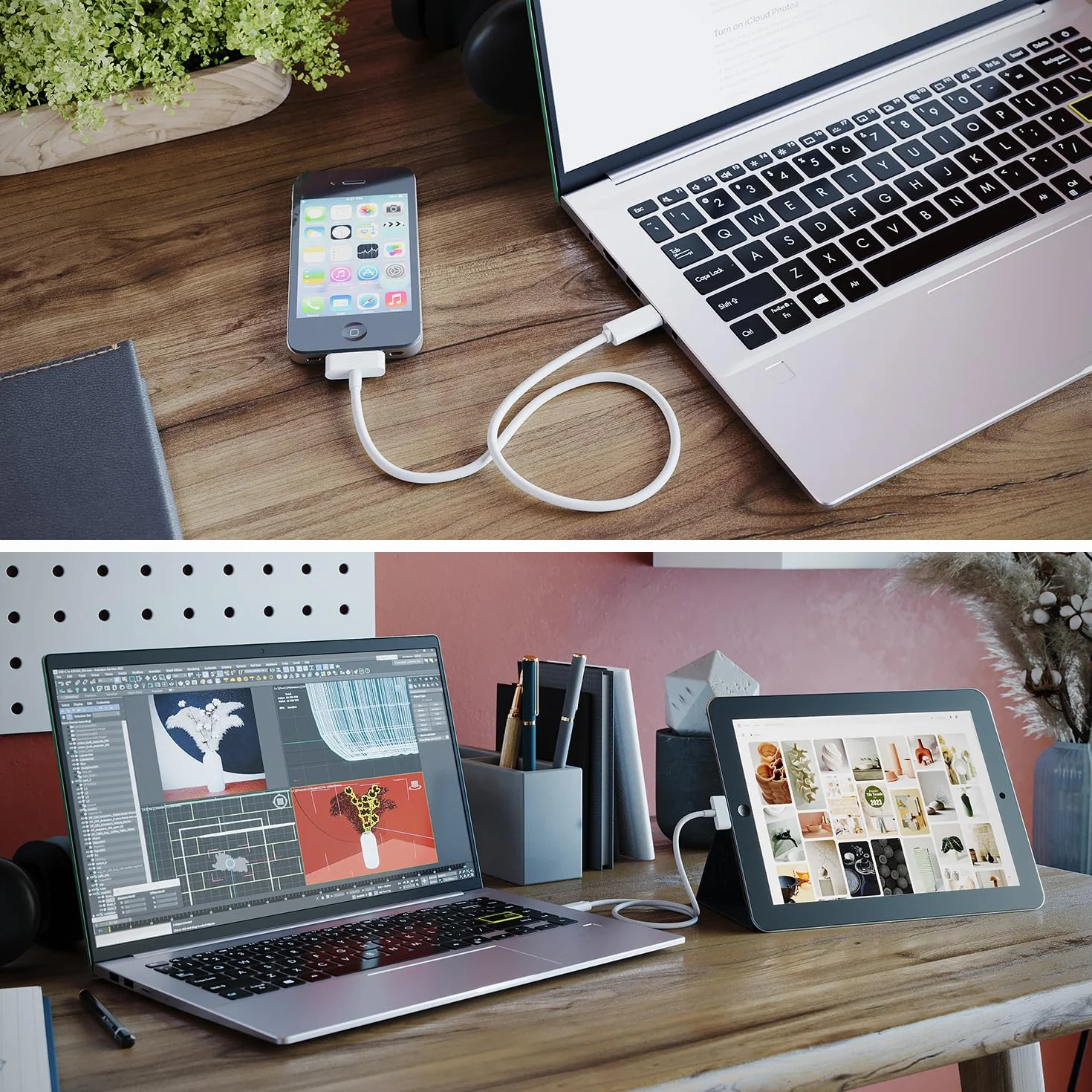 KabelDirekt – Kabel adapter 30-pin do USB-C dla iPhone, iPad, iPod – 1m (kabel danych/ladujący/synchronizacyjny USB-C do złącza Dock dla iPhone 4S/4/3G/3/1, iPad 3/2/1, iPod, biały)