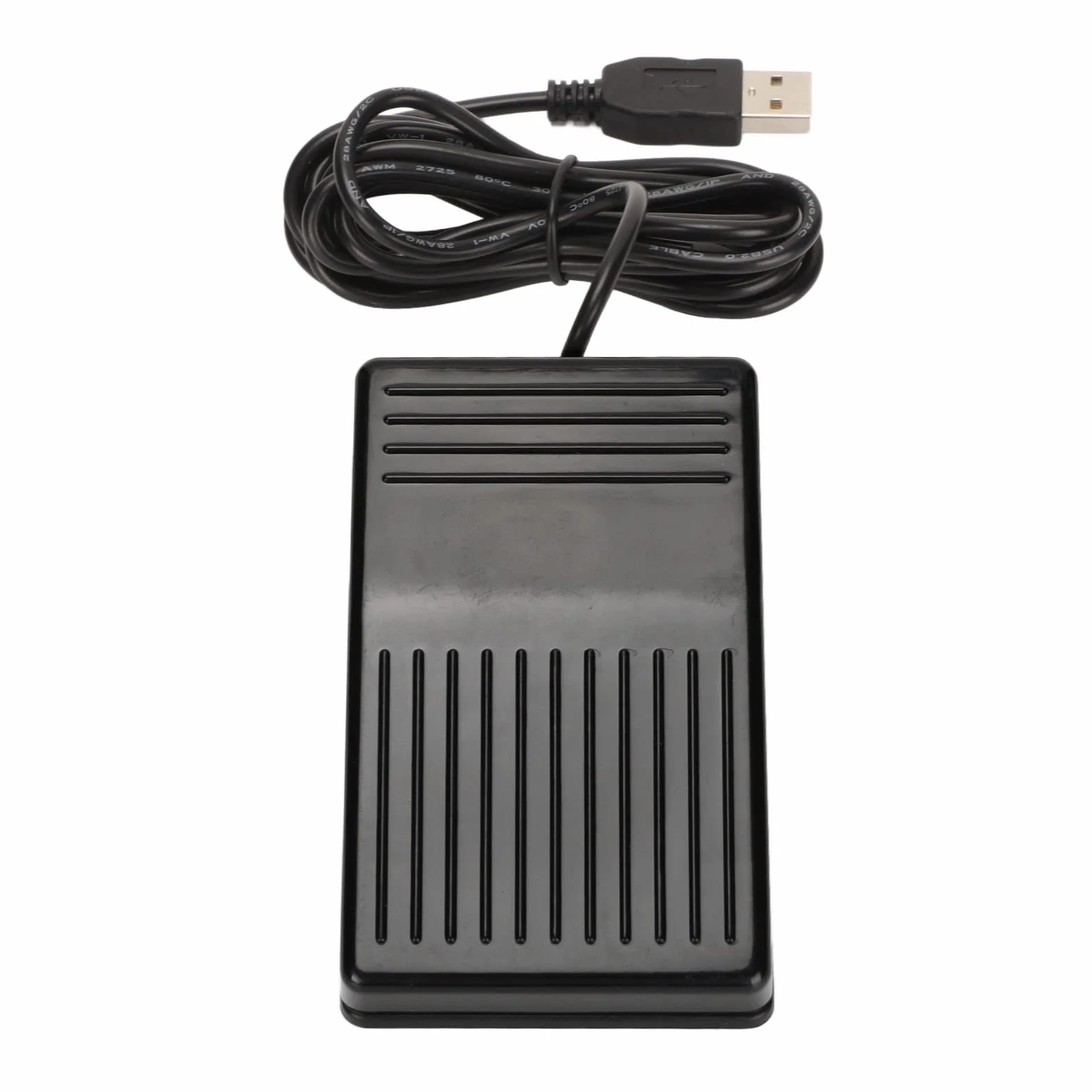 Metalowy Przełącznik Nożny USB z Pojedynczym Pedałem Sterowanie Jednym Klawiszem Program Przełącznika Nożnego Dostosowana Akcja HID do Gry z Klawiaturą Komputerową i Myszką z Kablem o Długości 2 Metró