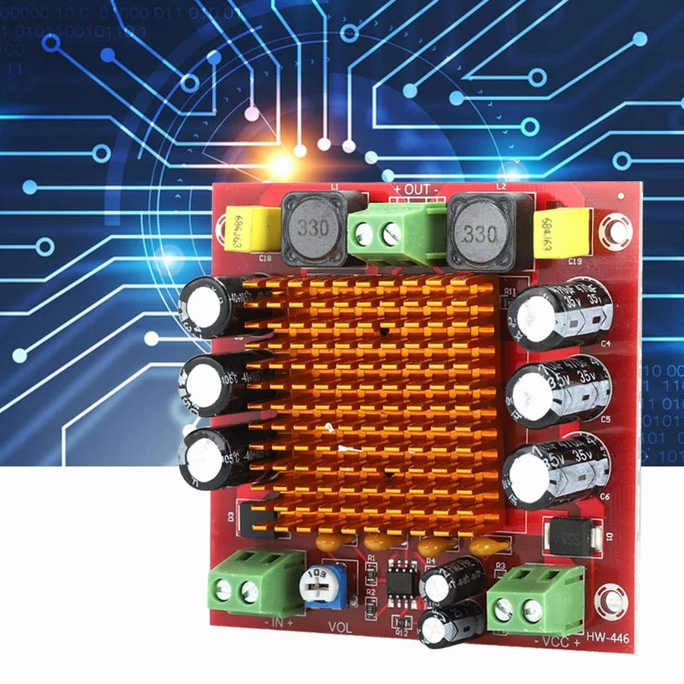 Wendry Płytka wzmacniacza, HW-446, jednokierunkowa płytka wzmacniacza 150 W, cyfrowa płyta wzmacniacza audio z chipem TPA3116DA, wytrzymała i trwała