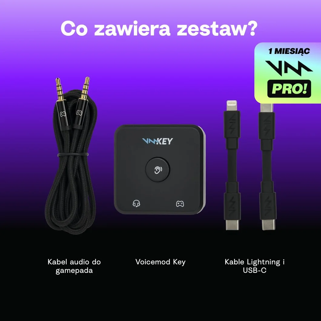 Voicemod Key VMKey Zmieniacz Głosu Soundboard dla Konsol Gamingowych PS5 PS4 XBOX SWITCH2