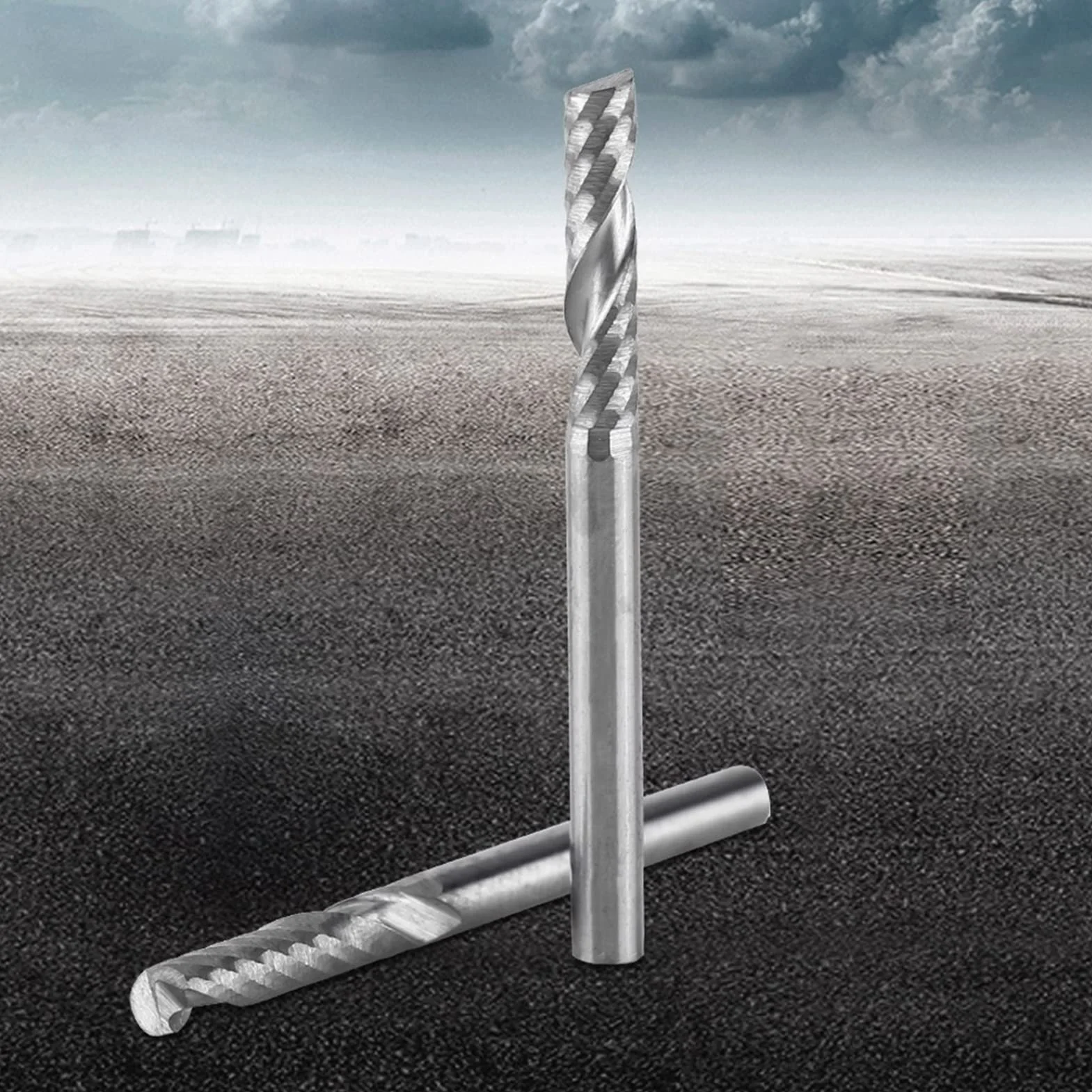 10 stücke Hartmetall Spiralfräser Set Einzel Flöte Fräser Bits CNC Fräser CNC Rotary Grate Set 4mm Schaft