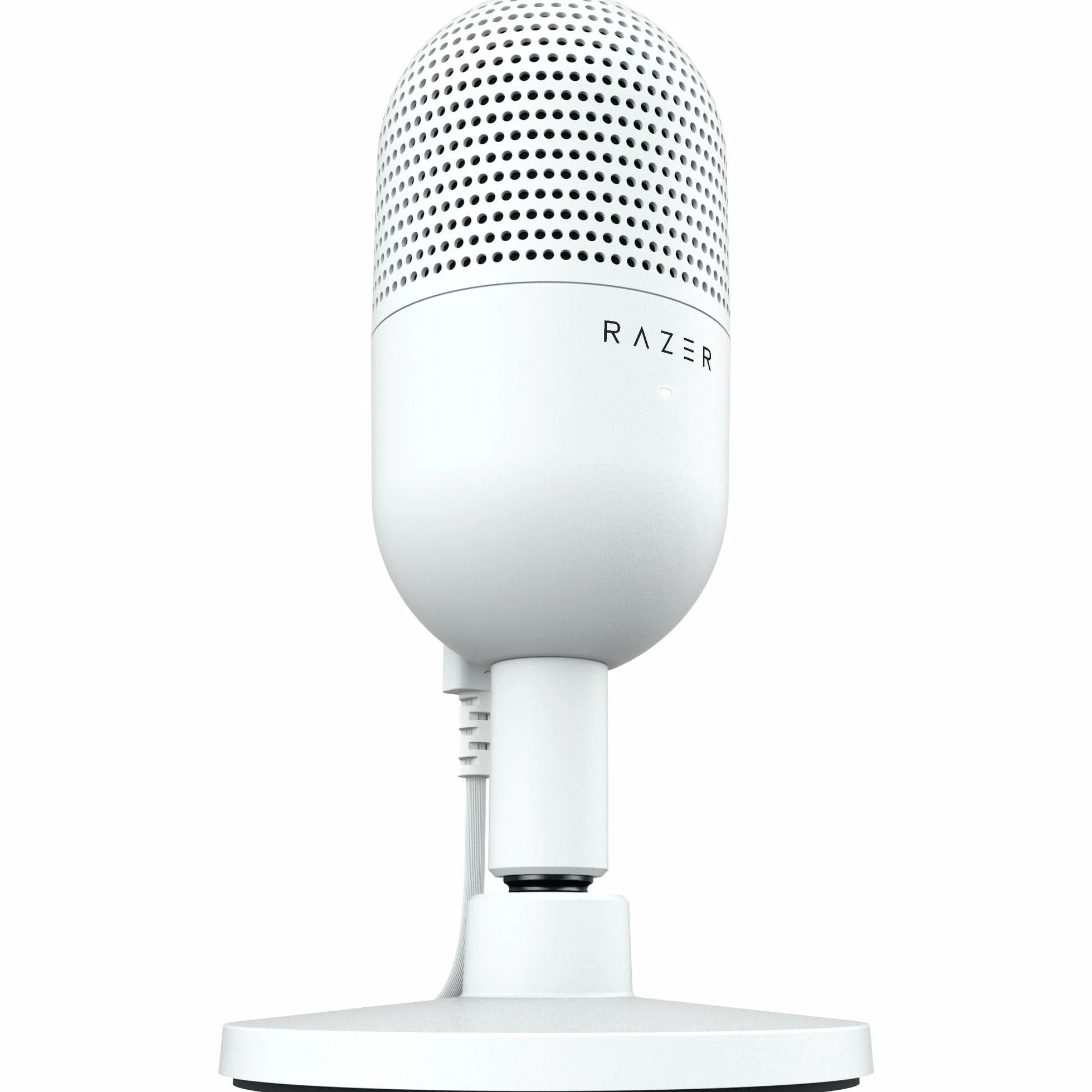 Razer Seiren V3 Mini - Ultrakompaktowy mikrofon USB (14 mm mikrofon pojemnościowy, superkardioidalna charakterystyka kierunkowa, czujnik wyciszenia z diodą LED, pochłaniacz wstrząsów) Biały