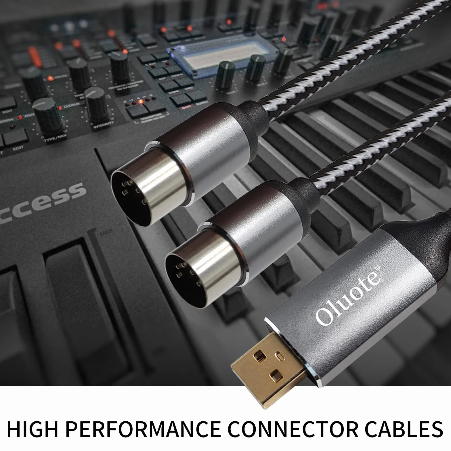 Konwerter interfejsu kabla midi na USB USB na MIDI 5-pinowy DIN męski x 2P (IN + OUT) do laptopa PC na profesjonalną klawiaturę fortepianową w domowym studiu muzycznym (1,5 m)