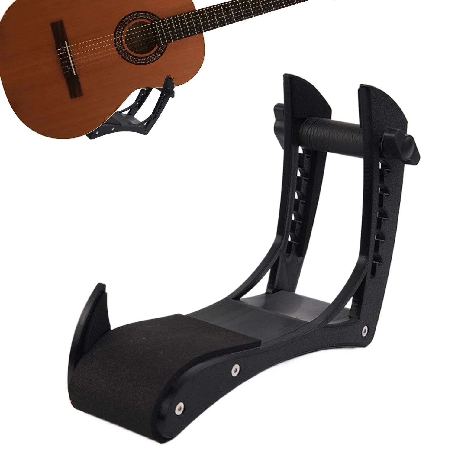 Guitar Support Accessory, Adjustable Footstool Stand, 5.71x2.4in Portable Leg Rest, Anti Slip Ergonomic Design, Authentic Lightweight Build for Studio, Stage Practice