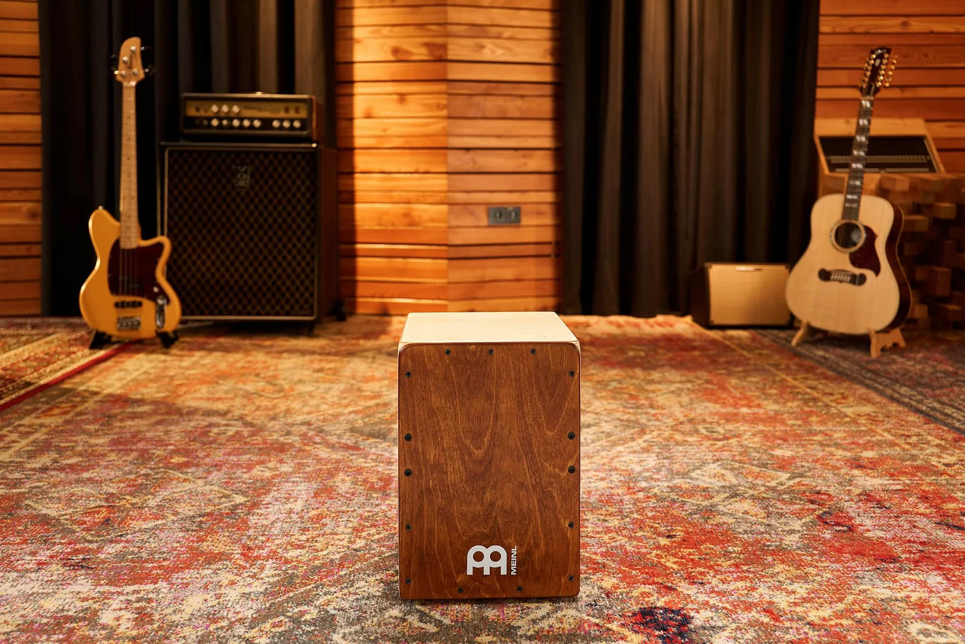 Meinl Percussion Jam Cajon Instrument – Mały Cajon dla Dzieci i Dorosłych do 1,50 m – Panel Przedni Brzoza Migdałowa (JC50AB)