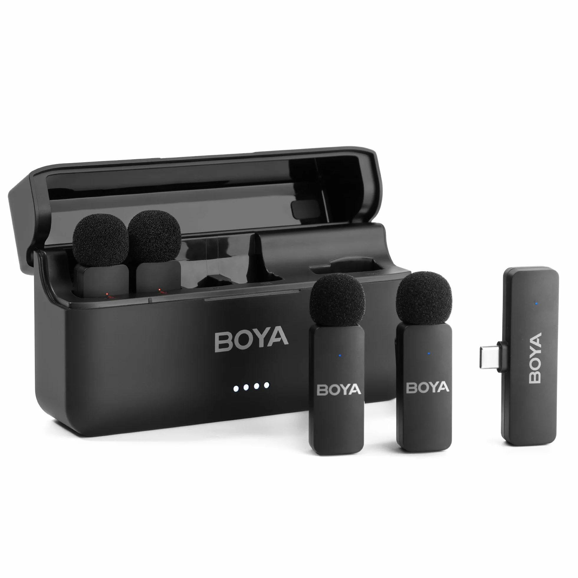 BOYA BY-V4U bezprzewodowy mikrofon krawatowy do iPhone'a 15, Android typu C