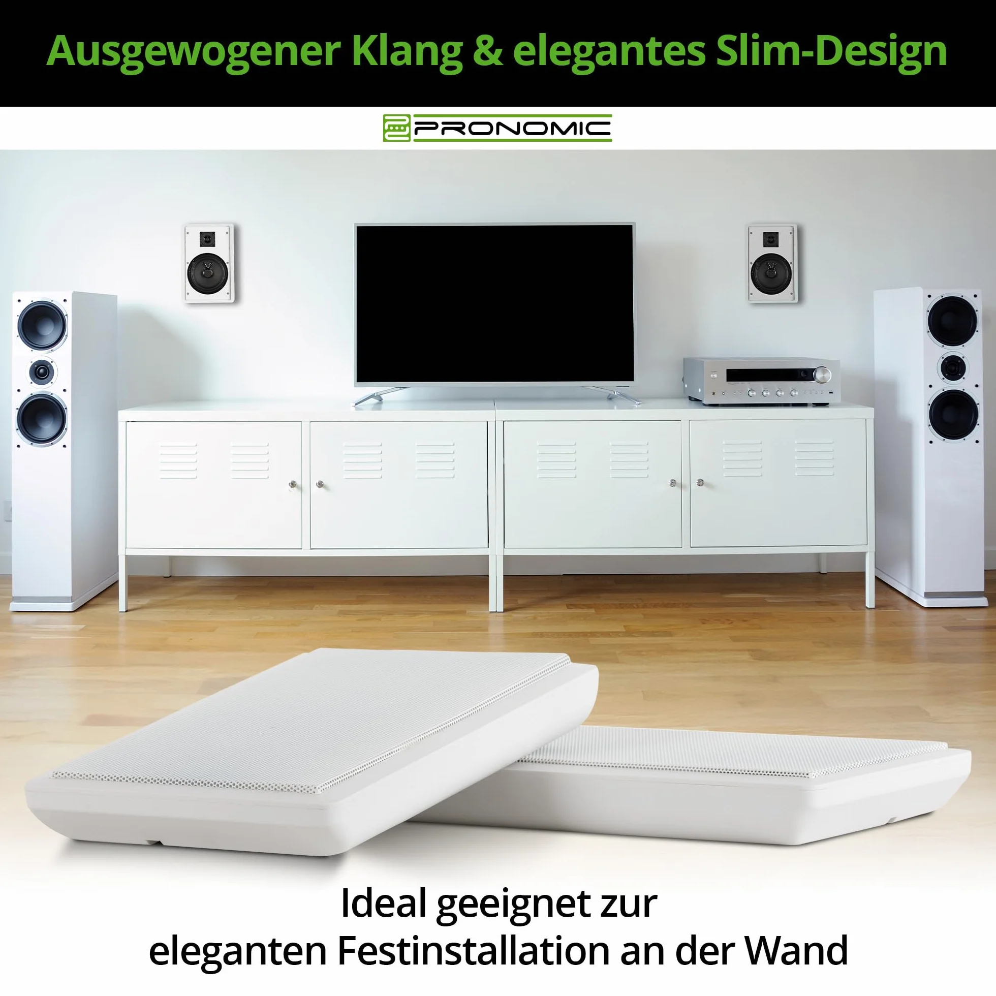 Pronomic FLS-540 WH 2-parowy zestaw głośników ściennych HiFi, 2-drożny, głośnik niskotonowy 5,25"/133 mm, głośnik wysokotonowy 1,2"/30 mm, 25/50 W RMS/Peak, połączenie listwy zaciskowej, biały.