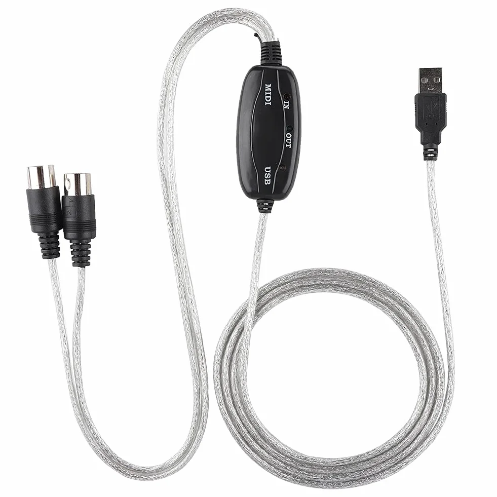 Konwerter Kabla USB MIDI do Edycji Muzyki na Klawiaturze, Przewód Adaptera Interfejsu MIDI z Zasilaniem Przez USB