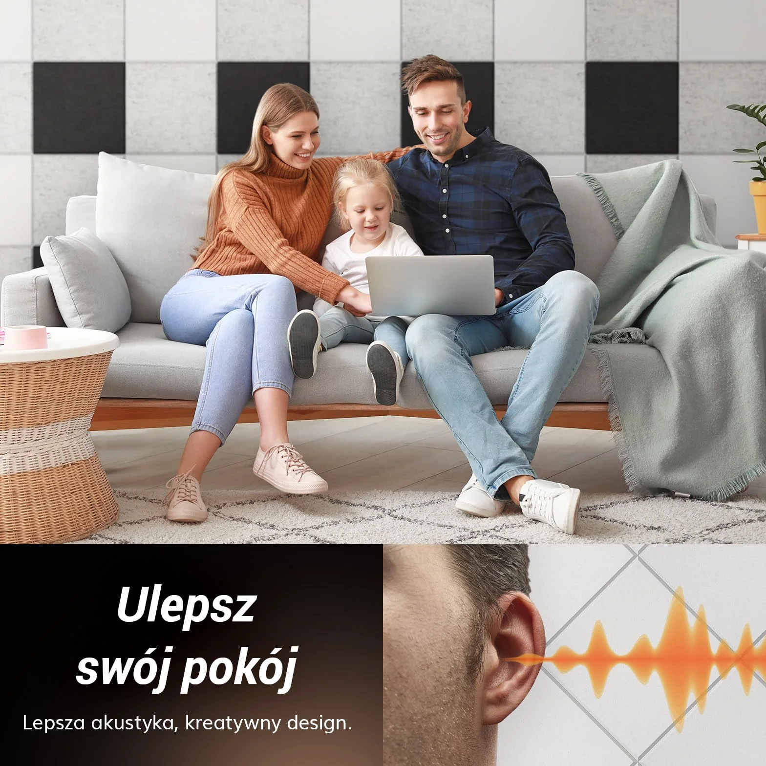 18 Pakietów Samoprzylepnych Paneli dźwiękochłonnych, TONOR 30x30x0,9 cm Kwadratowe Panele Dźwiękochłonne, Panele Dźwiękochłonne o Wysokiej Gęstości do Studia Nagrań, Domu, Biura, Biały