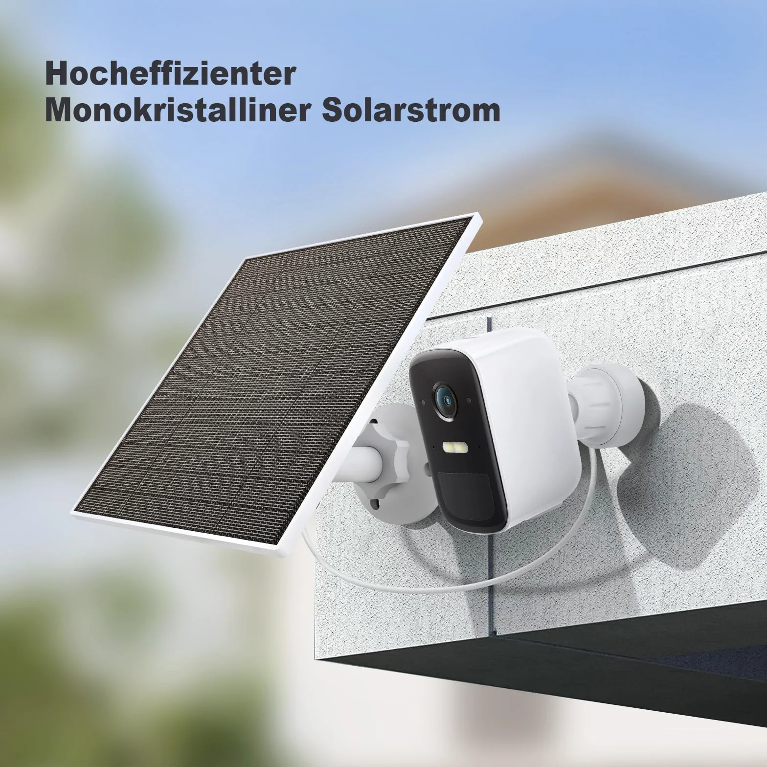 Panel słoneczny do kamery Eufy, ładowarka słoneczna 5 W kompatybilna z Eufycam 3/3C/2/2 Pro/2C/2C Pro/E/E/E20/E40/L20/L40, z portem USB C, adapter Micro USB, wodoodporny IP65